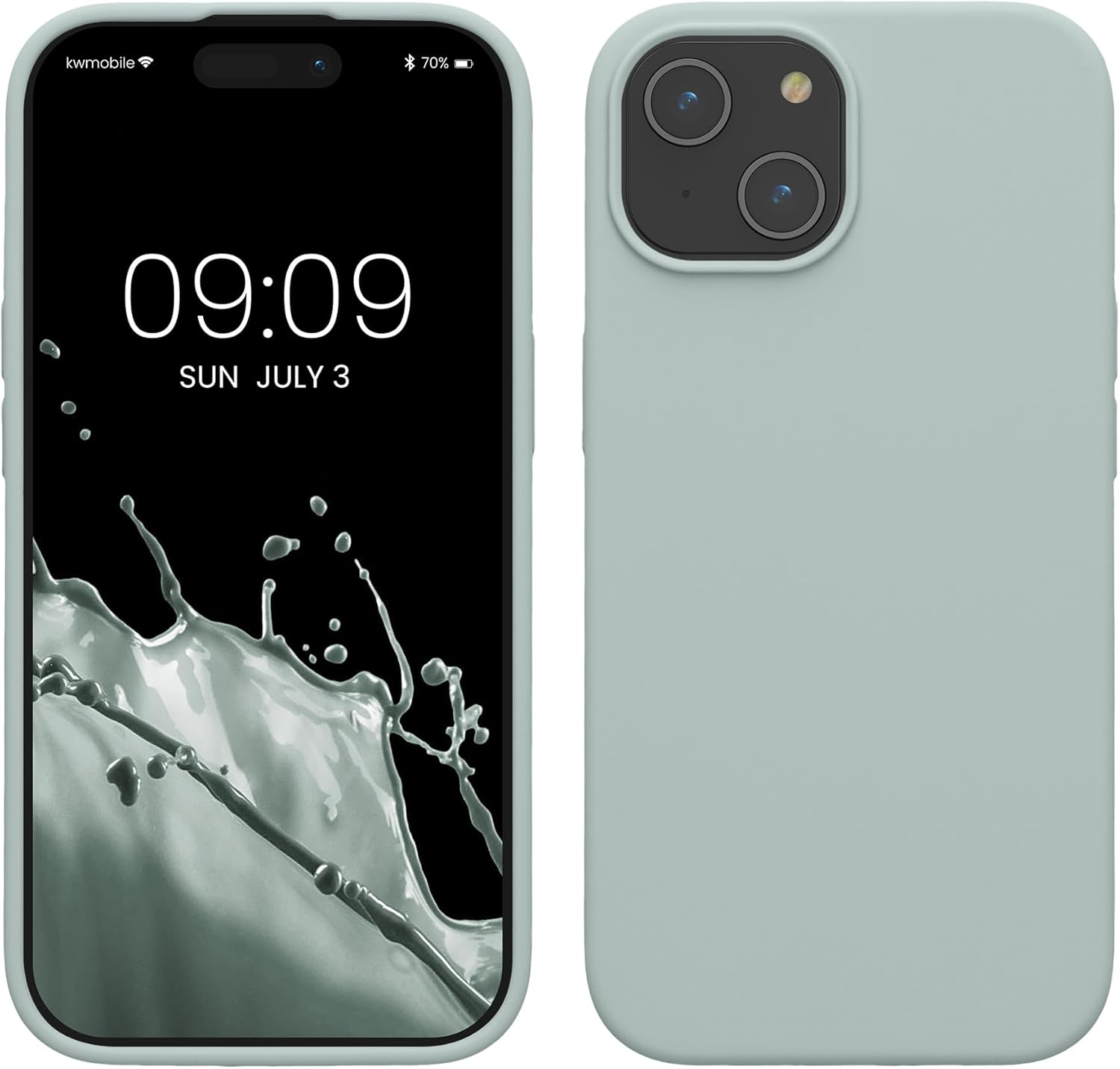 KW iPhone 15 Θήκη Σιλικόνης Rubberized TPU - Cool Mint