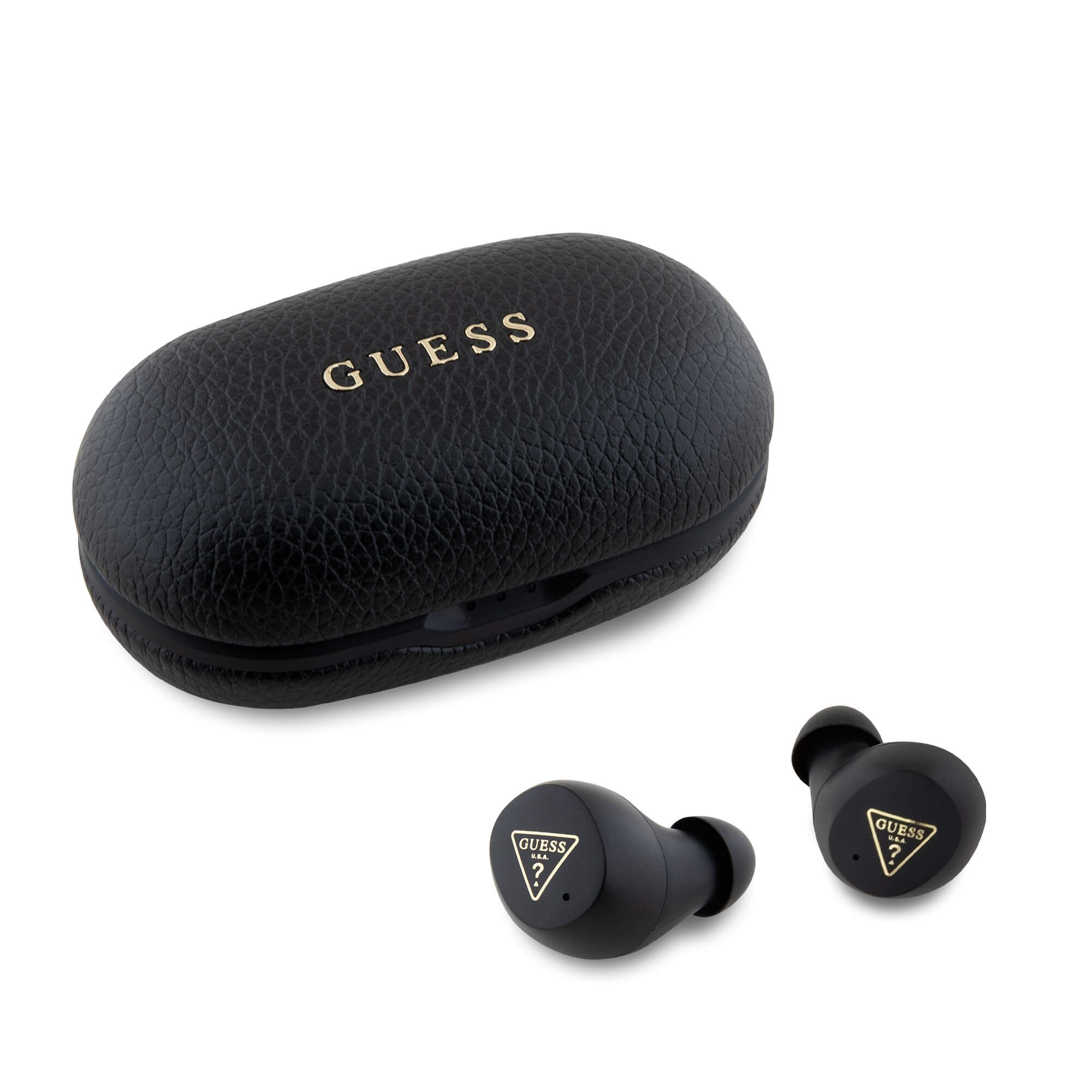 Guess TWS Grained Classic Logo - Bluetooth 5.3 - Ασύρματα ακουστικά για Κλήσεις / Μουσική - Black