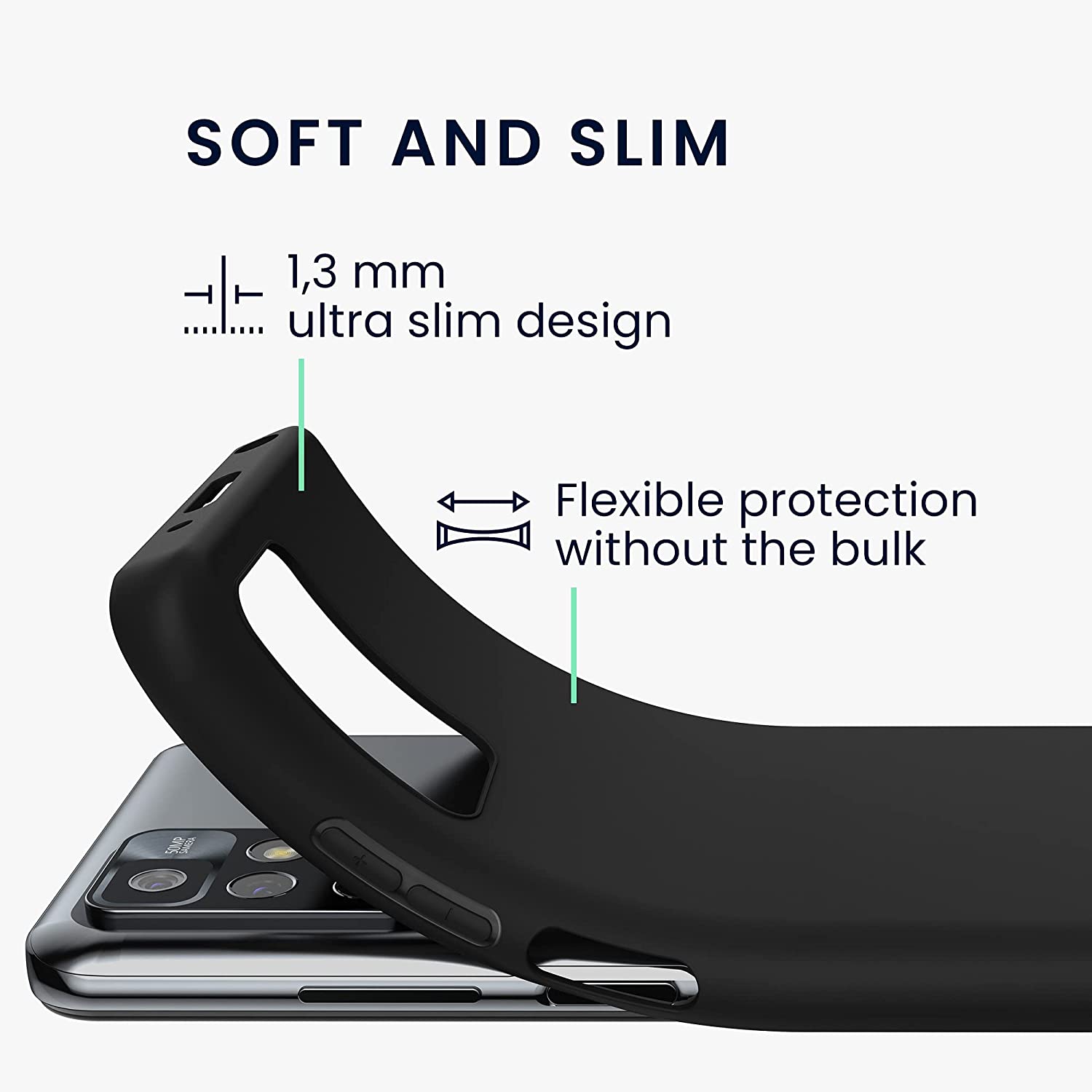 KW Xiaomi Redmi 10 Θήκη Σιλικόνης TPU - Matte Black - 56147.47