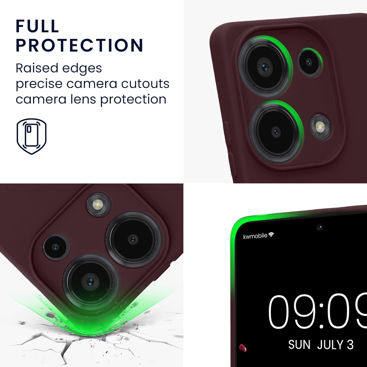 KW Xiaomi Redmi Note 13 Pro 4G Λεπτή Θήκη Σιλικόνης Rubberized TPU - Bordeaux Purple