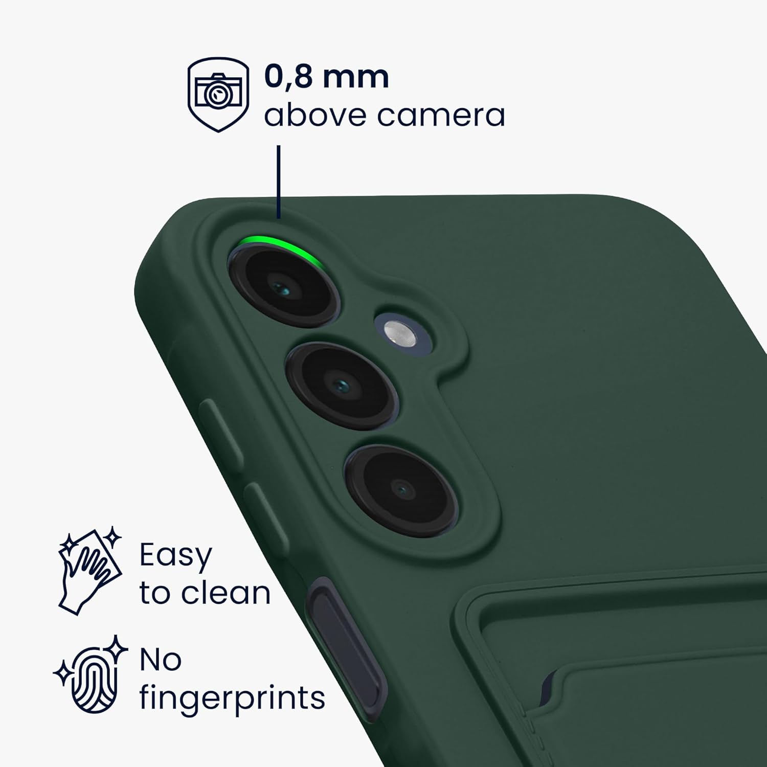 KW Samsung Galaxy A16 4G / A16 5G Θήκη Σιλικόνης TPU με Υποδοχή για Κάρτα - Dark Green