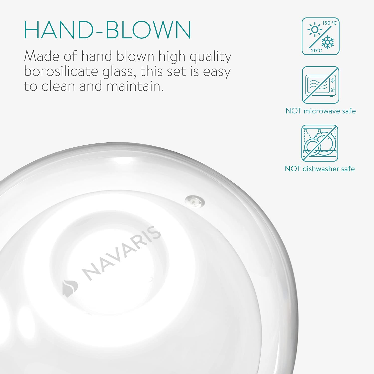 Navaris Double Walled Glass Mugs Set 4 Κούπες Διπλής Όψεως Από Γυαλί - 350ml - Διάφανη - 47547.01.2