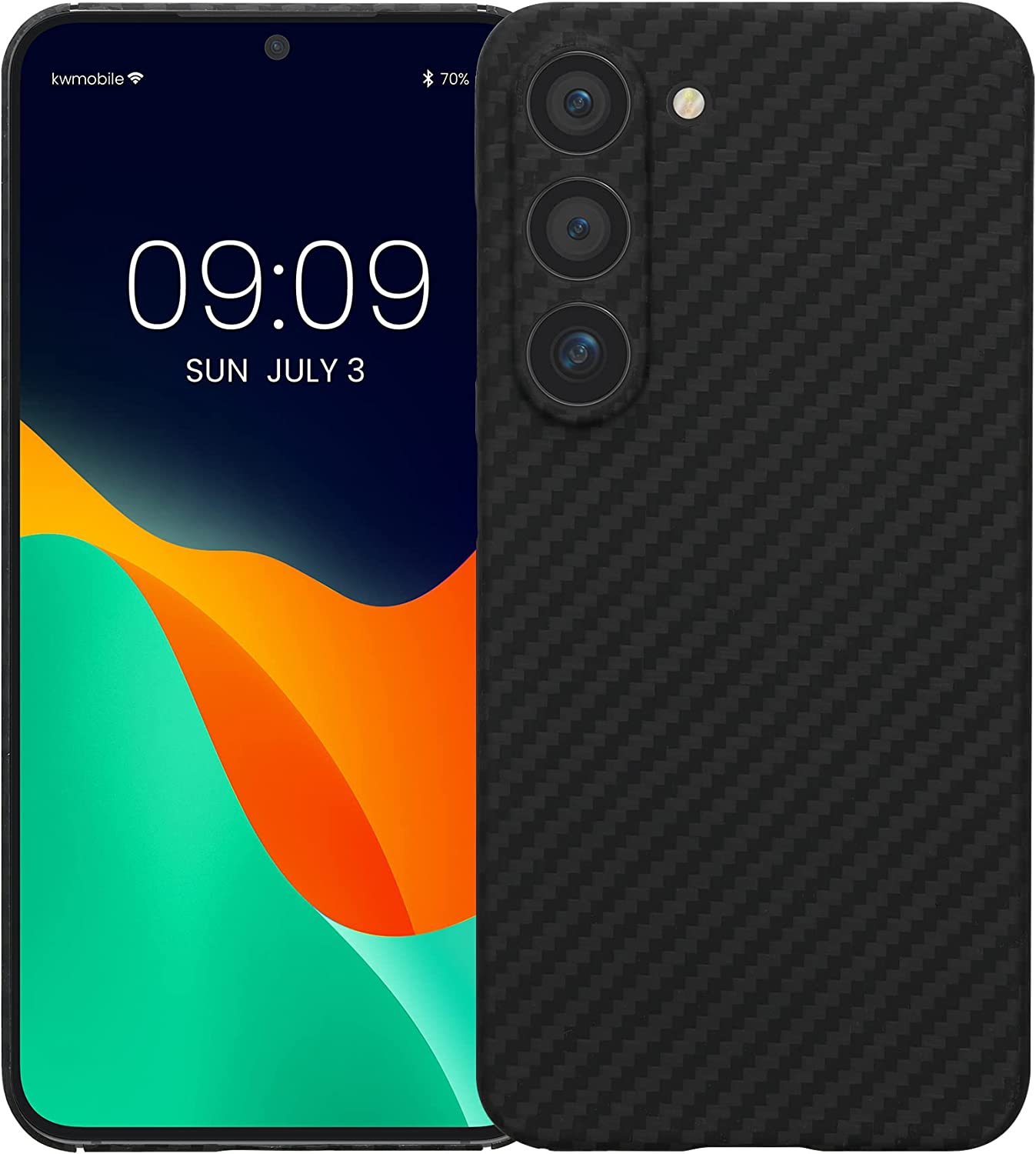 Kalibri Samsung Galaxy S23 Σκληρή Θήκη Aramid Fiber με Πλαίσιο Σιλικόνης - Black Matte - 60350.47