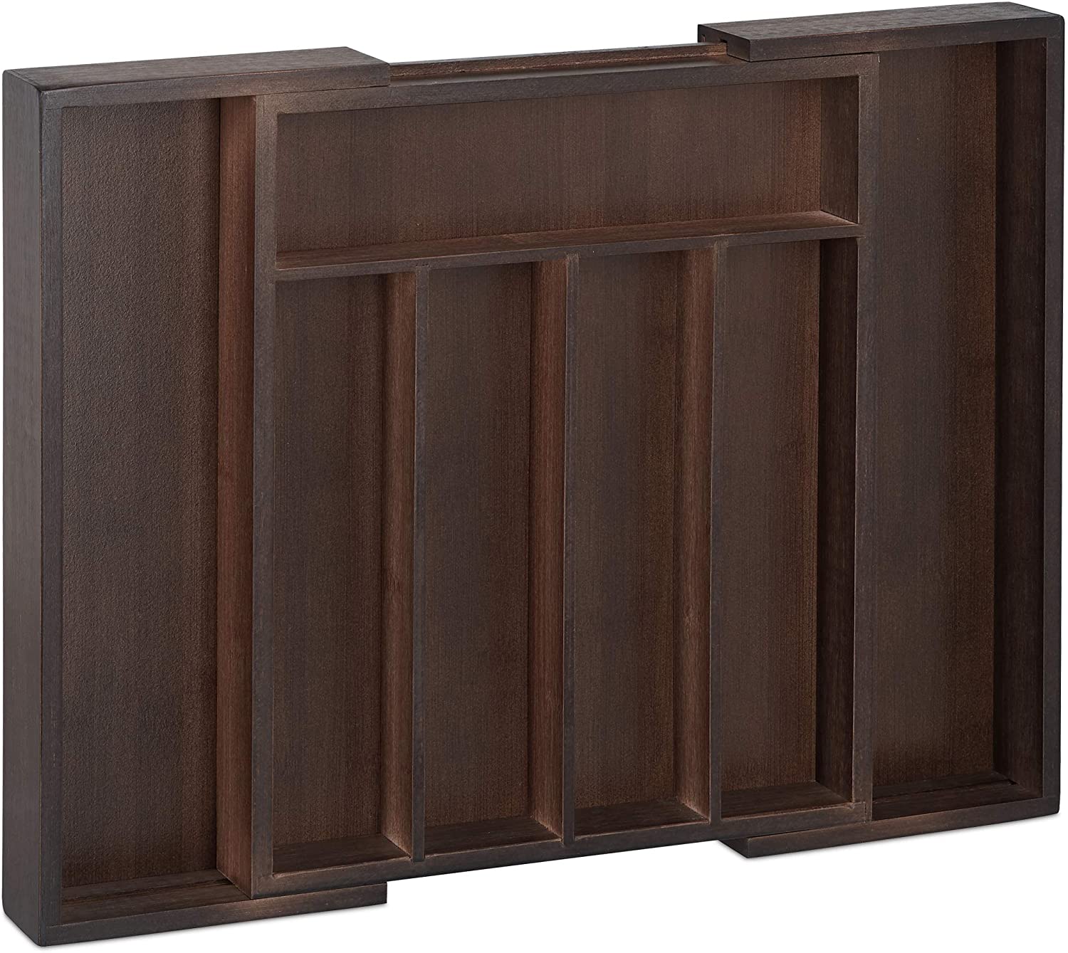 Relaxdays Επεκτεινόμενος Δίσκος Αποθήκευσης για Μαχαιροπίρουνα από Μπαμπού - Dark Brown - 4052025232412