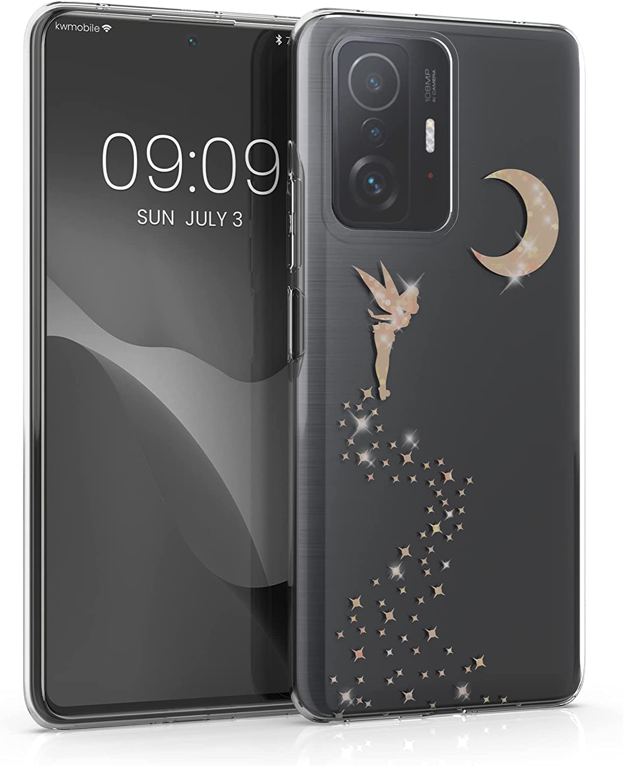 KW Xiaomi 11T / 11T Pro Θήκη Σιλικόνης TPU Design Glitter Fairy - Rose Gold / Διάφανη - 57086.01