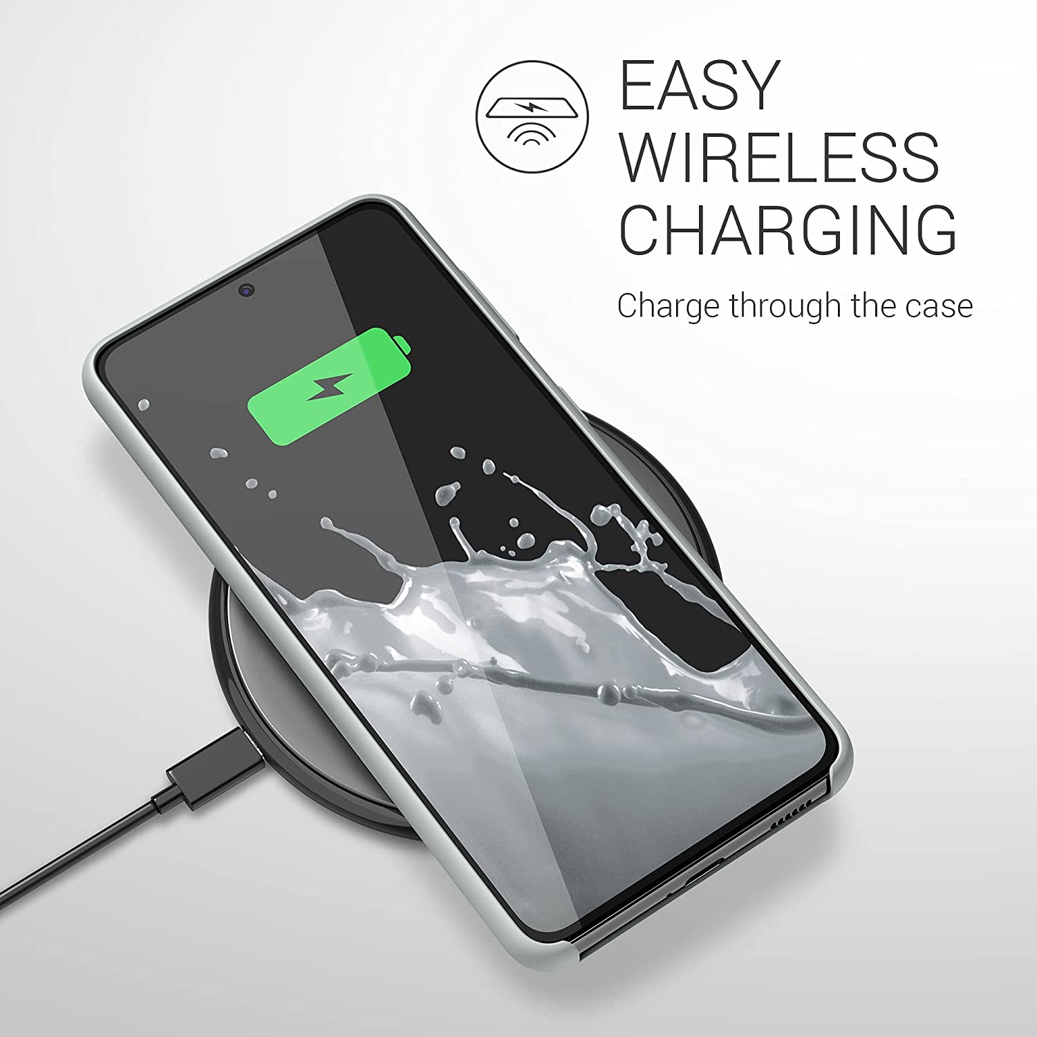 KW Samsung Galaxy S21 Θήκη Σιλικόνης Rubber TPU - Light Grey Matte - 54056.70