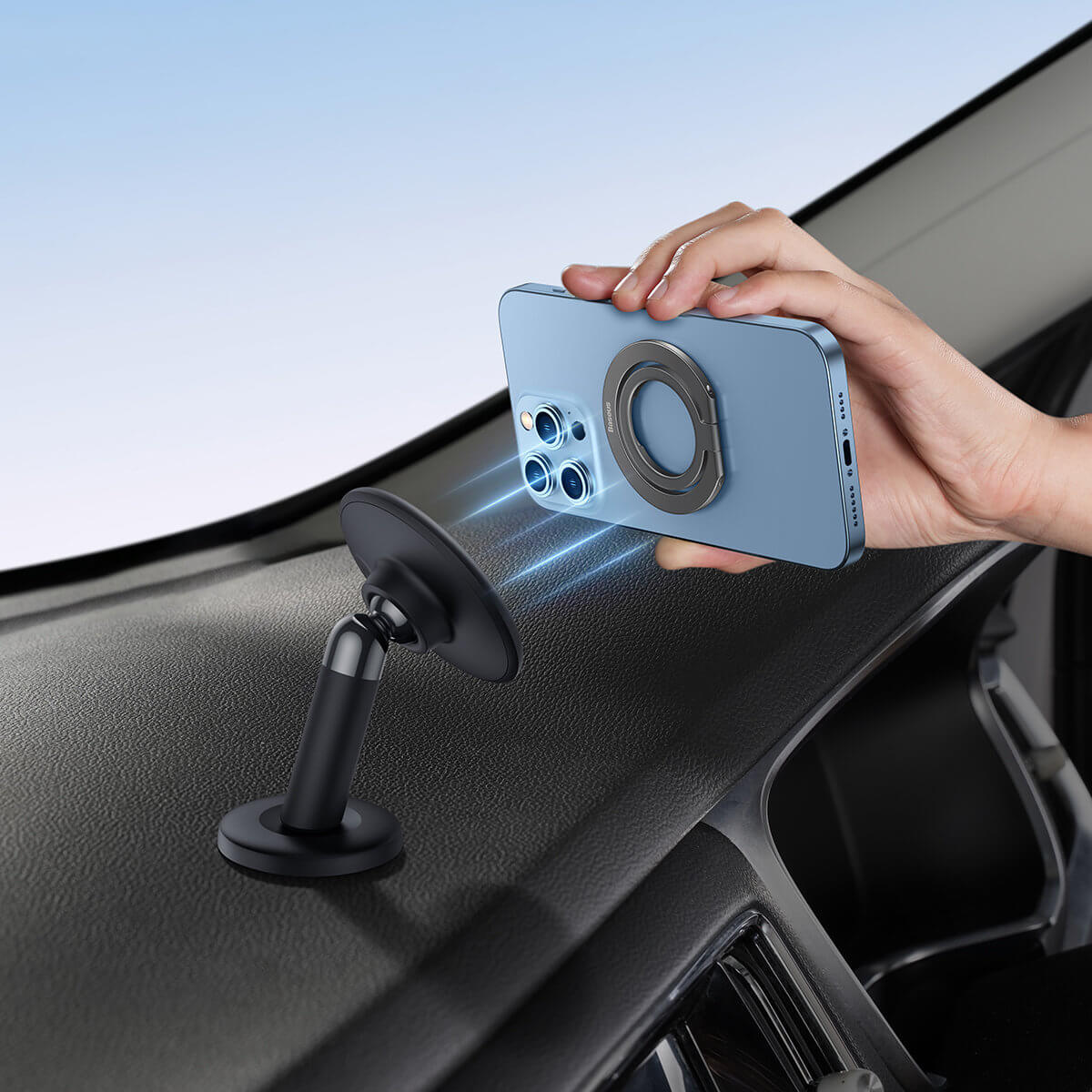 Baseus Halo Magnetic Ring Holder - Δαχτυλίδι Συγκράτησης Κινητού / Tablet - Βάση Στήριξης - Grey - SUCH000013