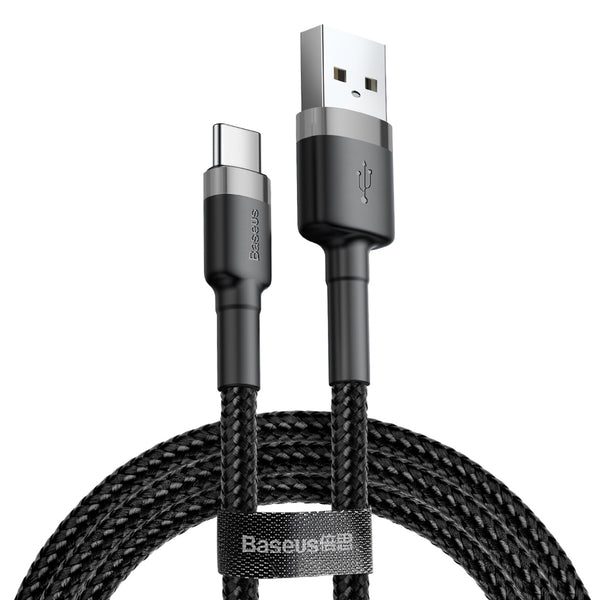 Baseus Cafule Cable Type - C QC 3.0 3A - Καλώδιο Γρήγορης Φόρτισης Type - C 0,5M - Black / Grey - CATKLF - AG1