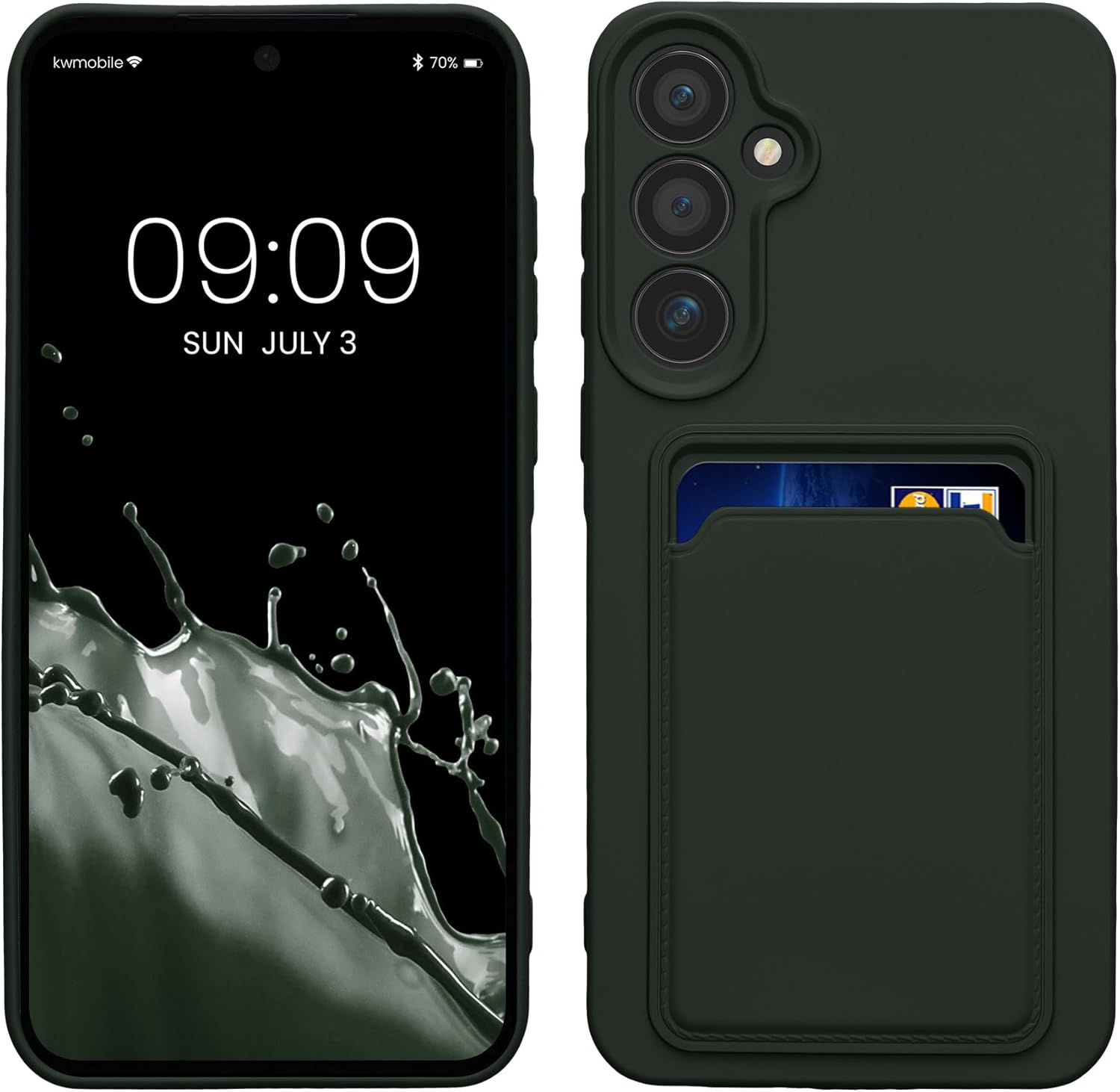 KW Samsung Galaxy A55 5G Θήκη Σιλικόνης TPU με Υποδοχή για Κάρτα - Dark Green