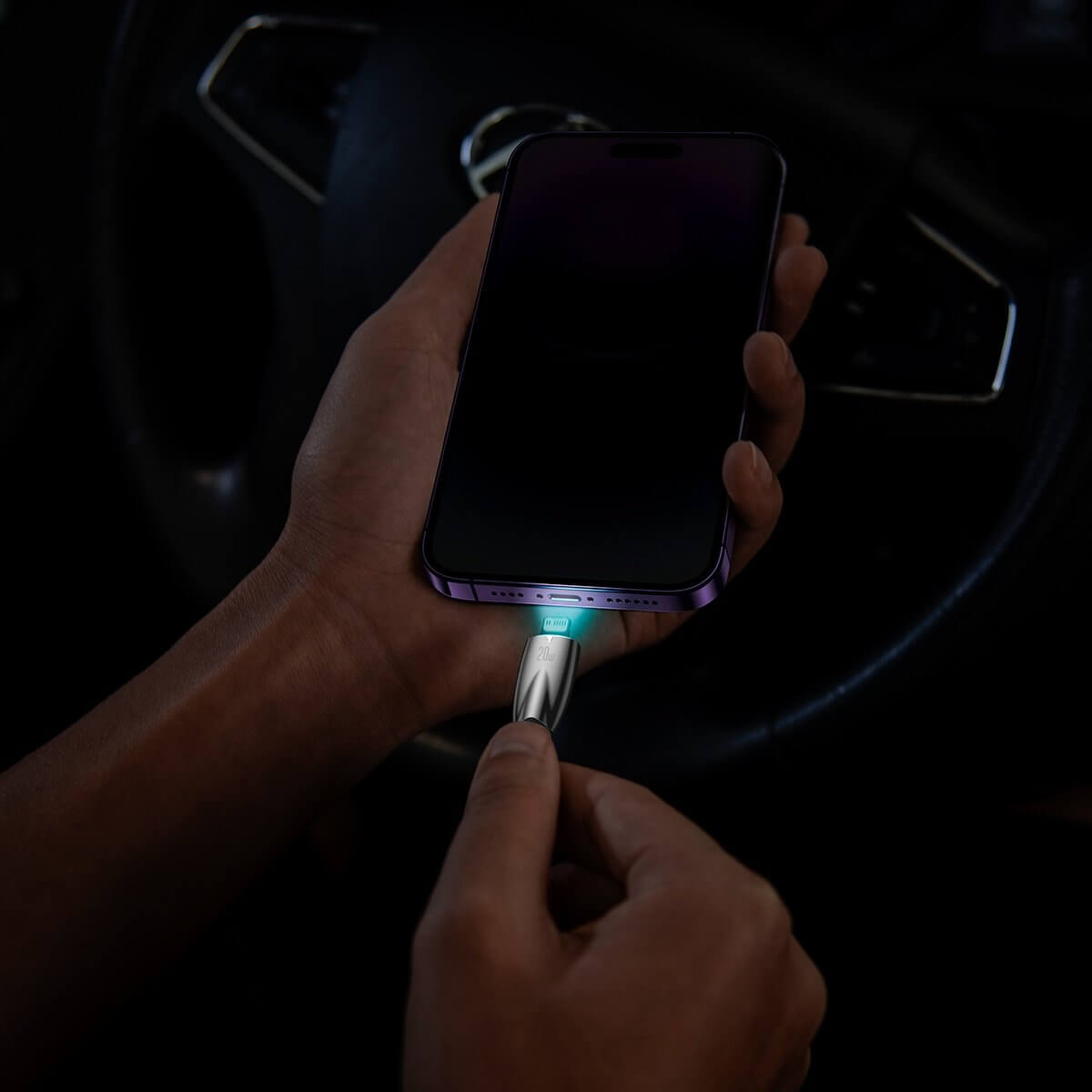 Baseus Glimmer Series PD 20W - Καλώδιο Δεδομένων και Φόρτισης Type-C to Lightning 1M - Black - CADH000001