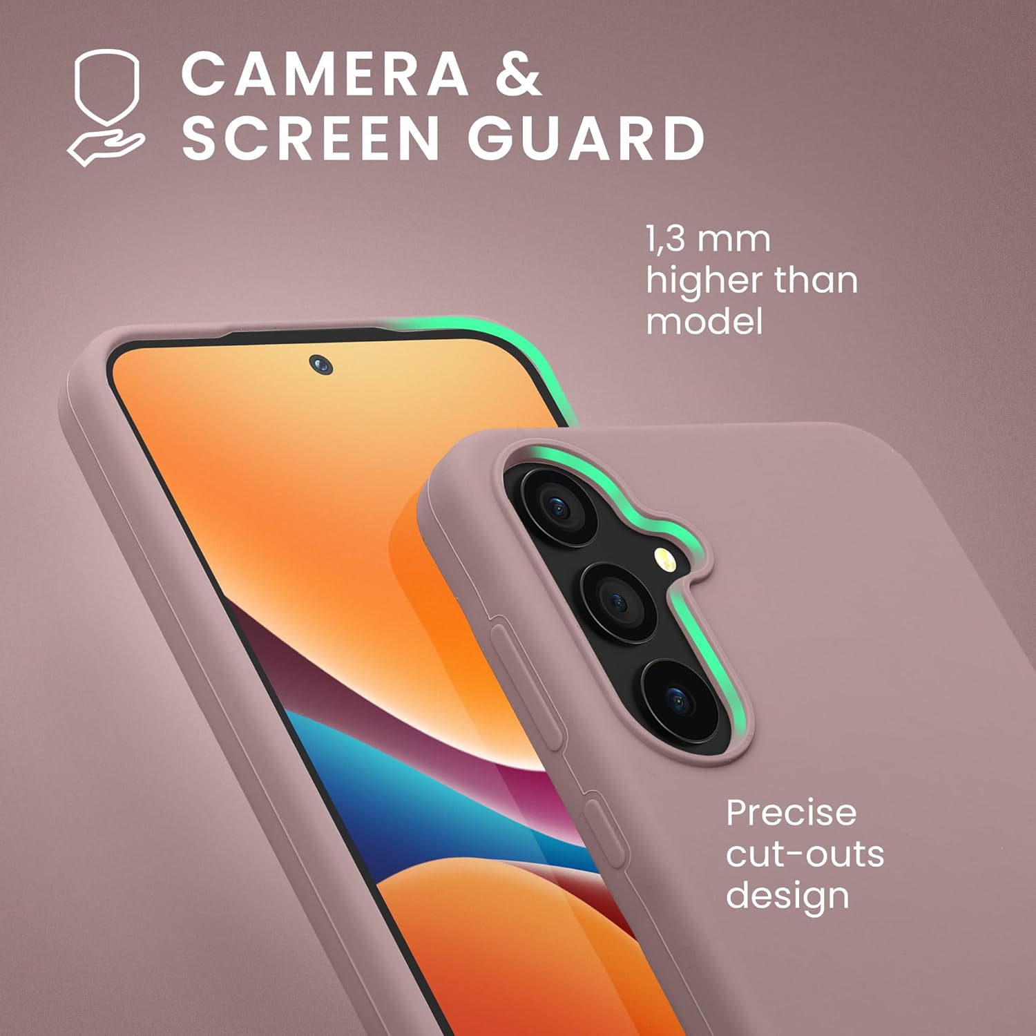 KW Samsung Galaxy A55 5G Θήκη Σιλικόνης Rubberized TPU - Nude Lilac