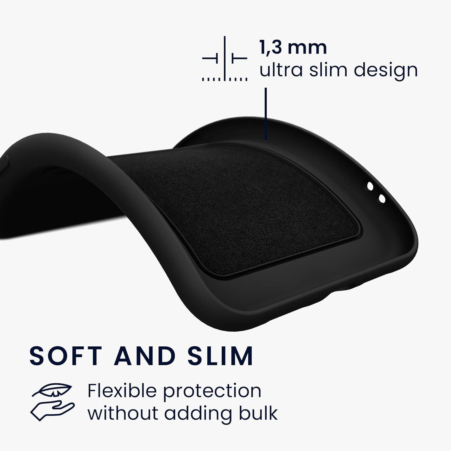 KW iPhone 16 Plus Θήκη Σιλικόνης TPU με Υποδοχή για Κάρτα - Black