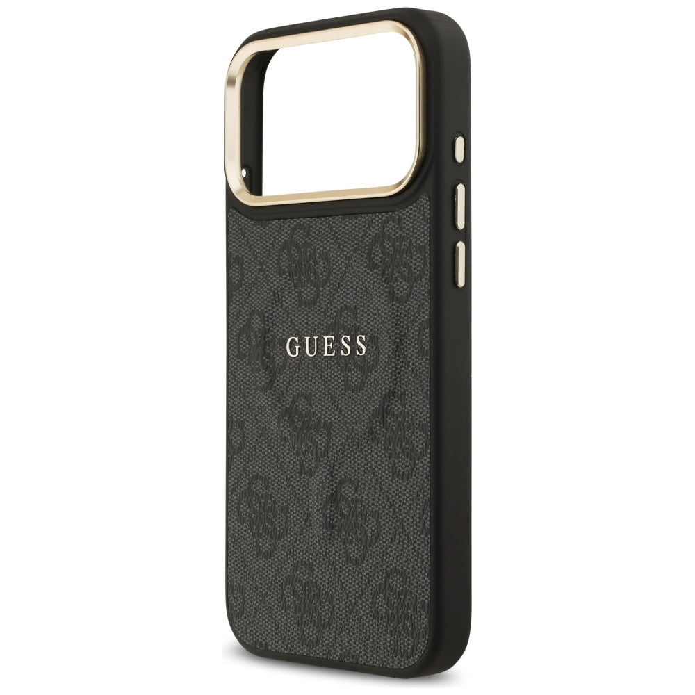 Guess iPhone 17 Pro Max - 4G PU Classic Logo MagSafe - Σκληρή Θήκη με Πλαίσιο Σιλικόνης και Επένδυση Οικολογικού Δέρματος - Black - GUHMP17XP4MSEGCK