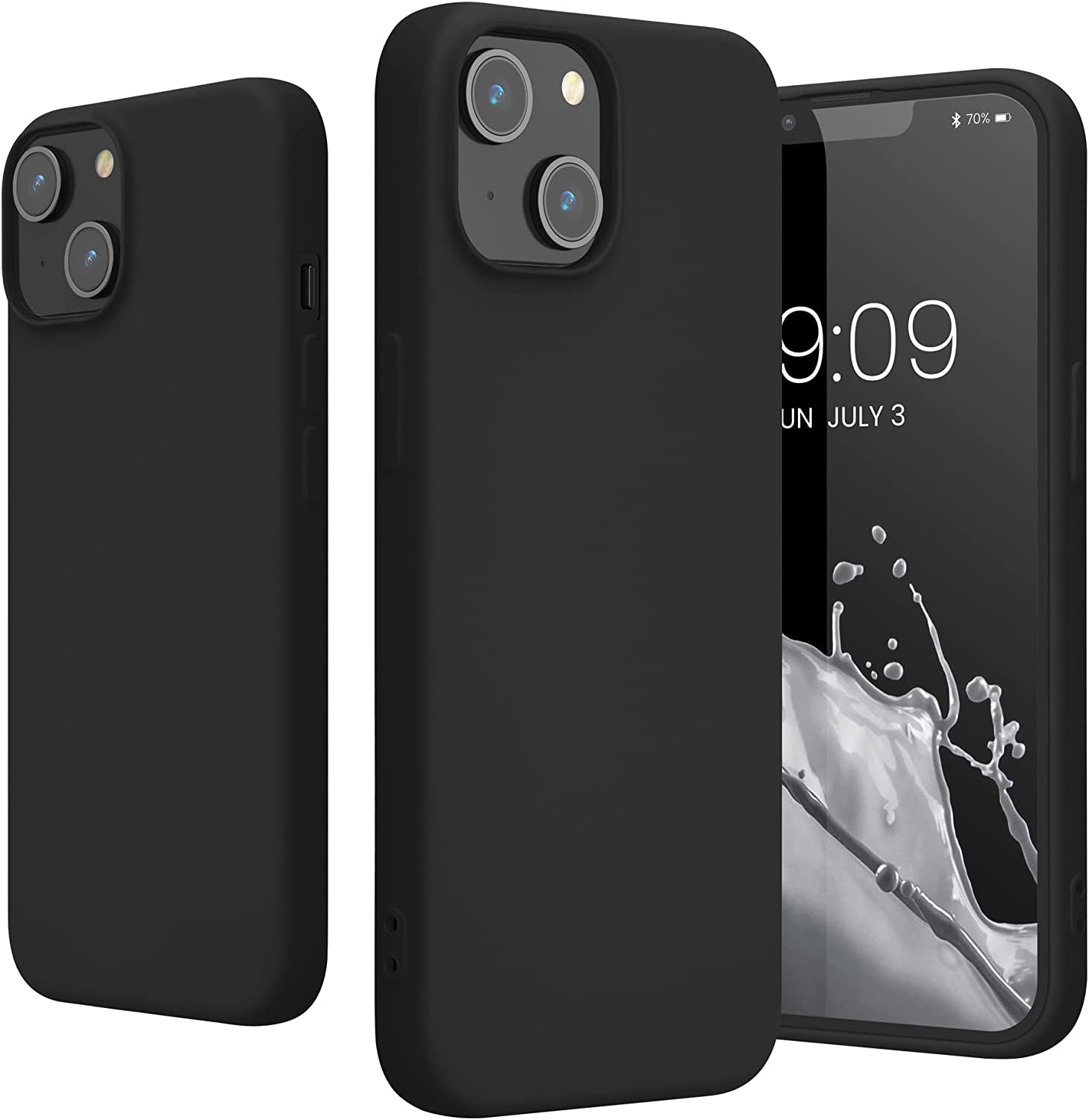 KW iPhone 14 Θήκη Σιλικόνης Rubberized TPU - Black Matte - 59079.47