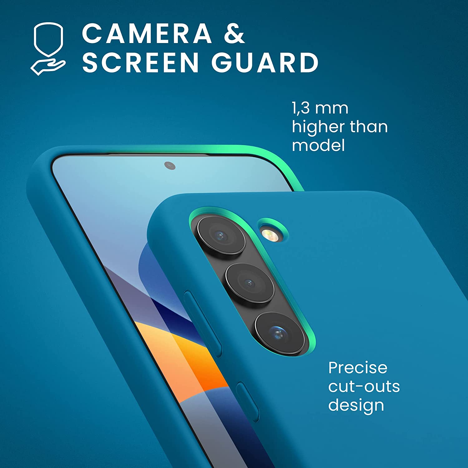 KW Samsung Galaxy S23 Θήκη Σιλικόνης Rubberized TPU - Caribbean Blue - 60273.224