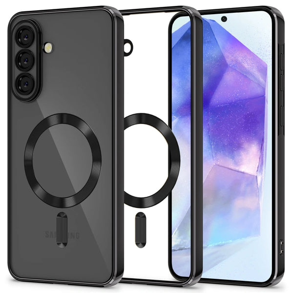 Tech-Protect Samsung Galaxy A56 5G MagFlex Θήκη Σιλικόνης TPU με MagSafe - Διάφανη / Shiny Black