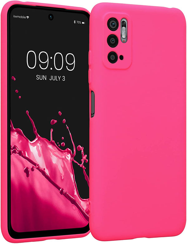 KW Xiaomi Redmi Note 10 5G / Poco M3 Pro 5G Θήκη Σιλικόνης Rubberized TPU - Neon Pink - 57816.77