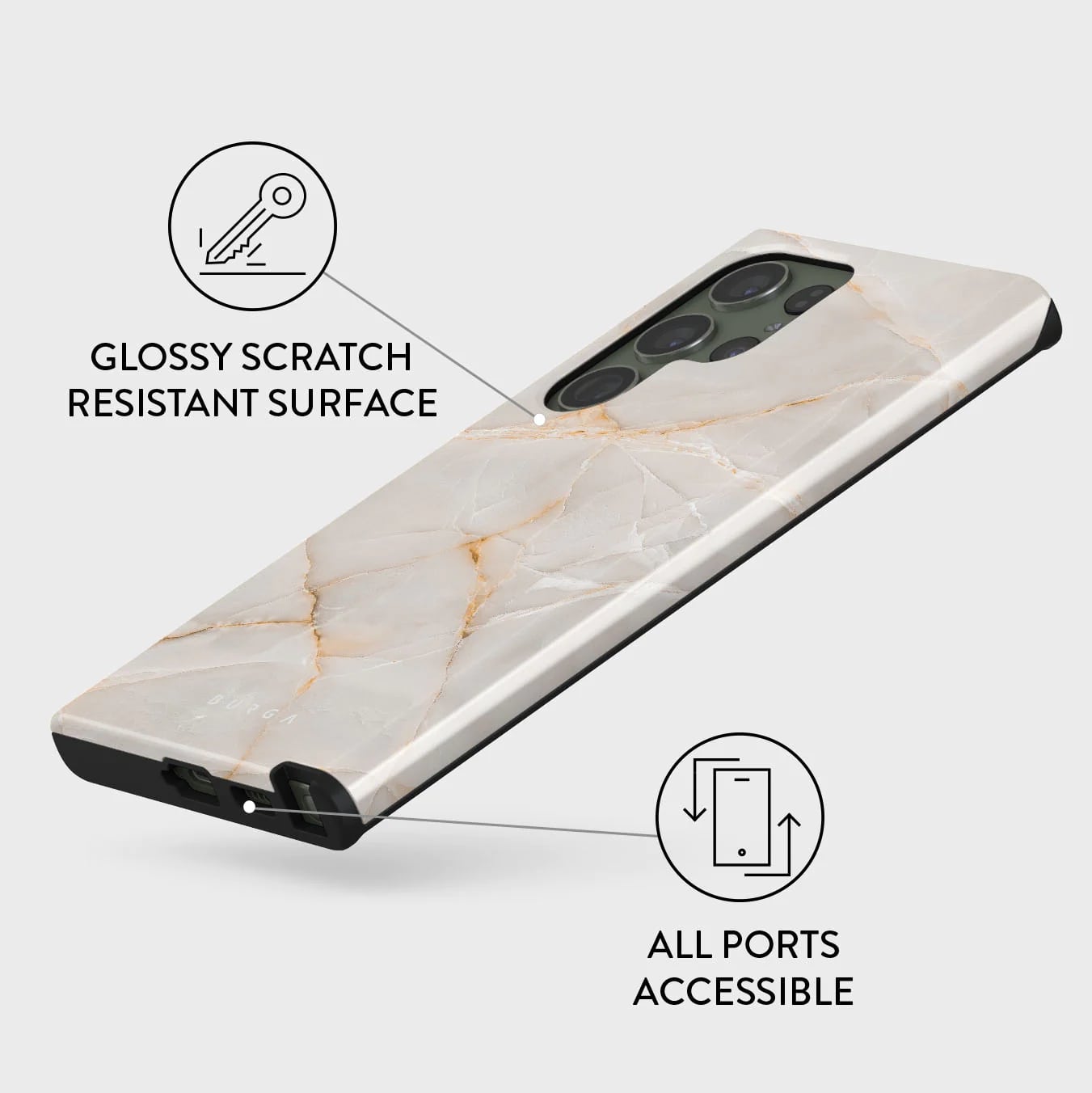 Burga Samsung Galaxy S23 Ultra Fashion Tough Σκληρή Θήκη - Vanilla Sand
