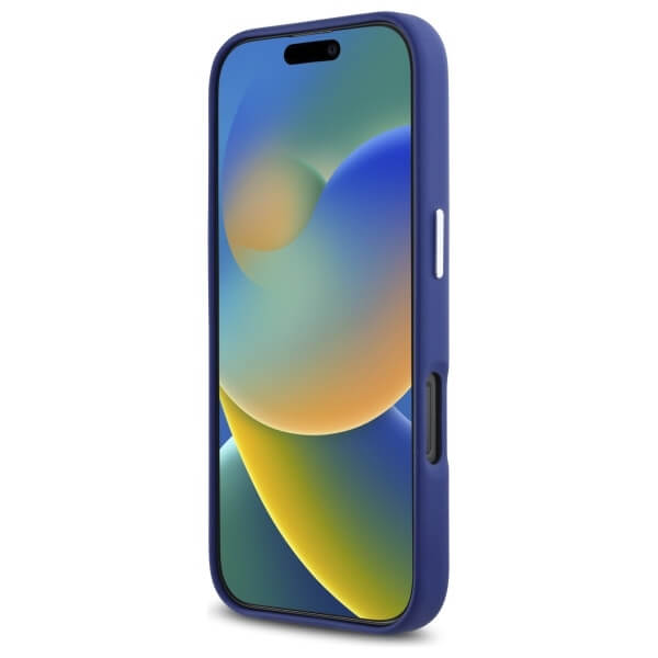 Karl Lagerfeld iPhone 16 Pro - FW Metal Plate - MagSafe Σκληρή Θήκη με Επένδυση Συνθετικού Δέρματος - Blue - KLHMP16LPGMSRPB