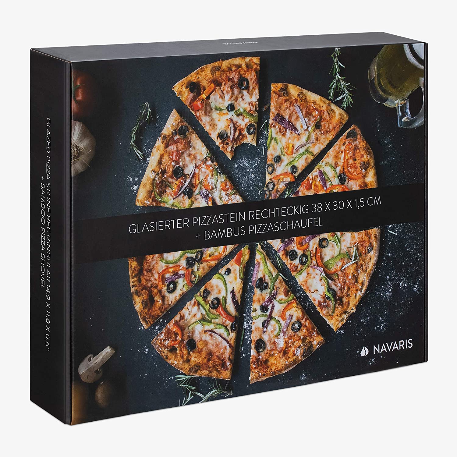 Navaris Πέτρα Ψησίματος Πίτσας με Φτυάρι - Black - 51246.01.02