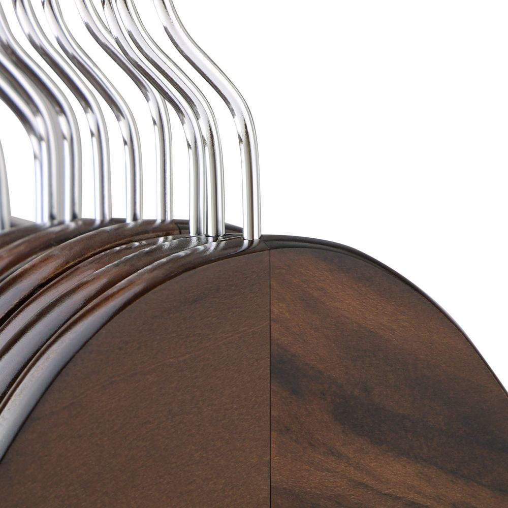 Songmics Σετ με 20 Ξύλινες Κρεμάστρες Ρούχων - Dark Walnut / Silver - CRW02V20