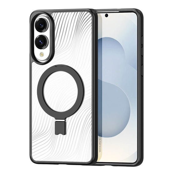 Dux Ducis Samsung Galaxy S25 Edge Aimo MagSafe Magnetic Stand Σκληρή Θήκη με Πλαίσιο Σιλικόνης και MagSafe - Black