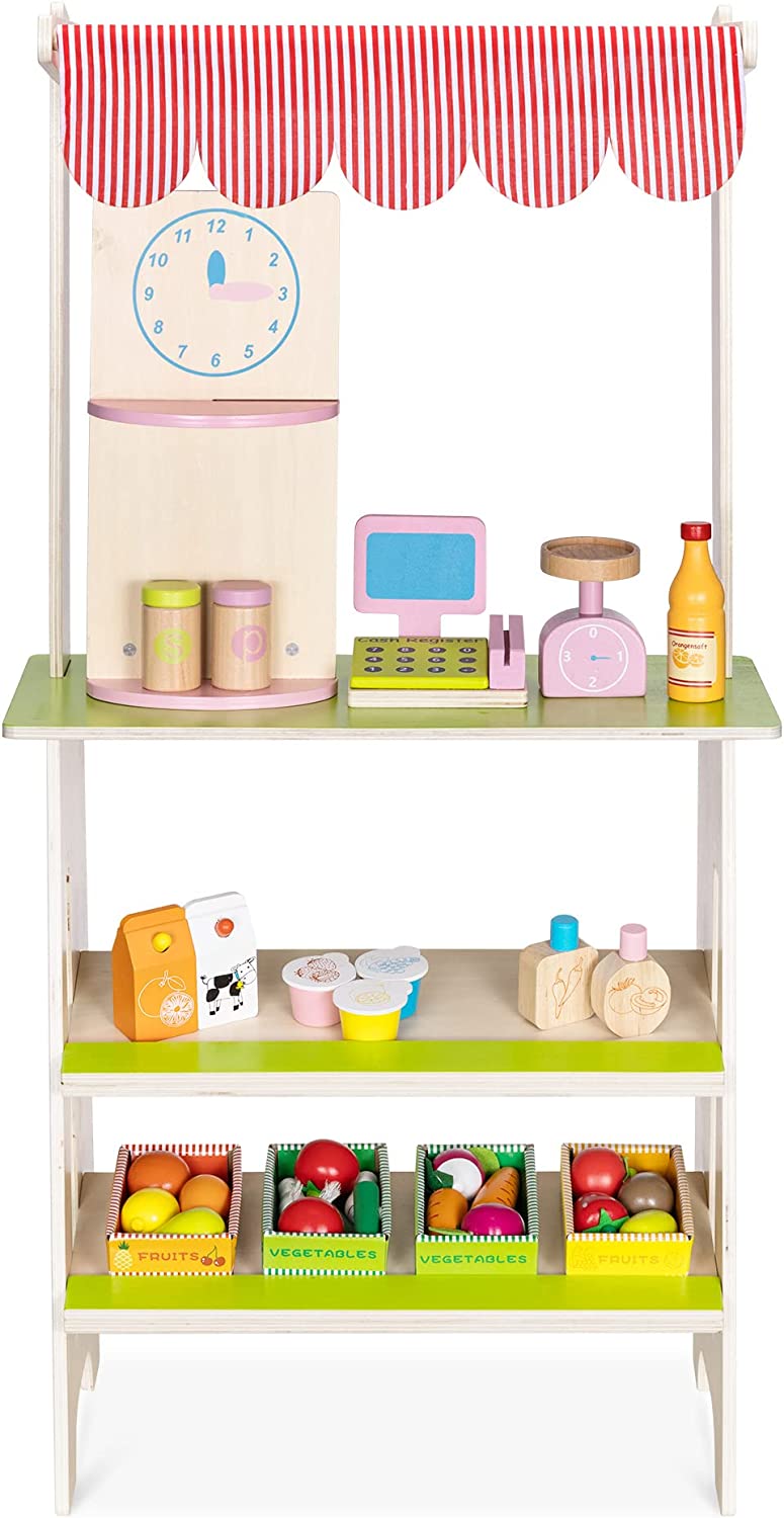 Navaris Ξύλινο Παιχνίδι Σούπερ Μάρκετ για Παιδιά - Beige / Multicolor - 56459.01