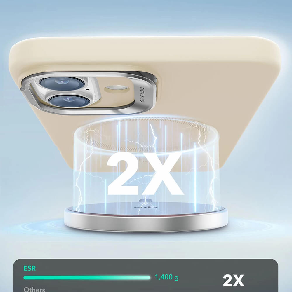 ESR iPhone 16 Plus Cloud Soft HaloLock Kickstand MagSafe Σκληρή Θήκη με Πλαίσιο Σιλικόνης - Light Tan