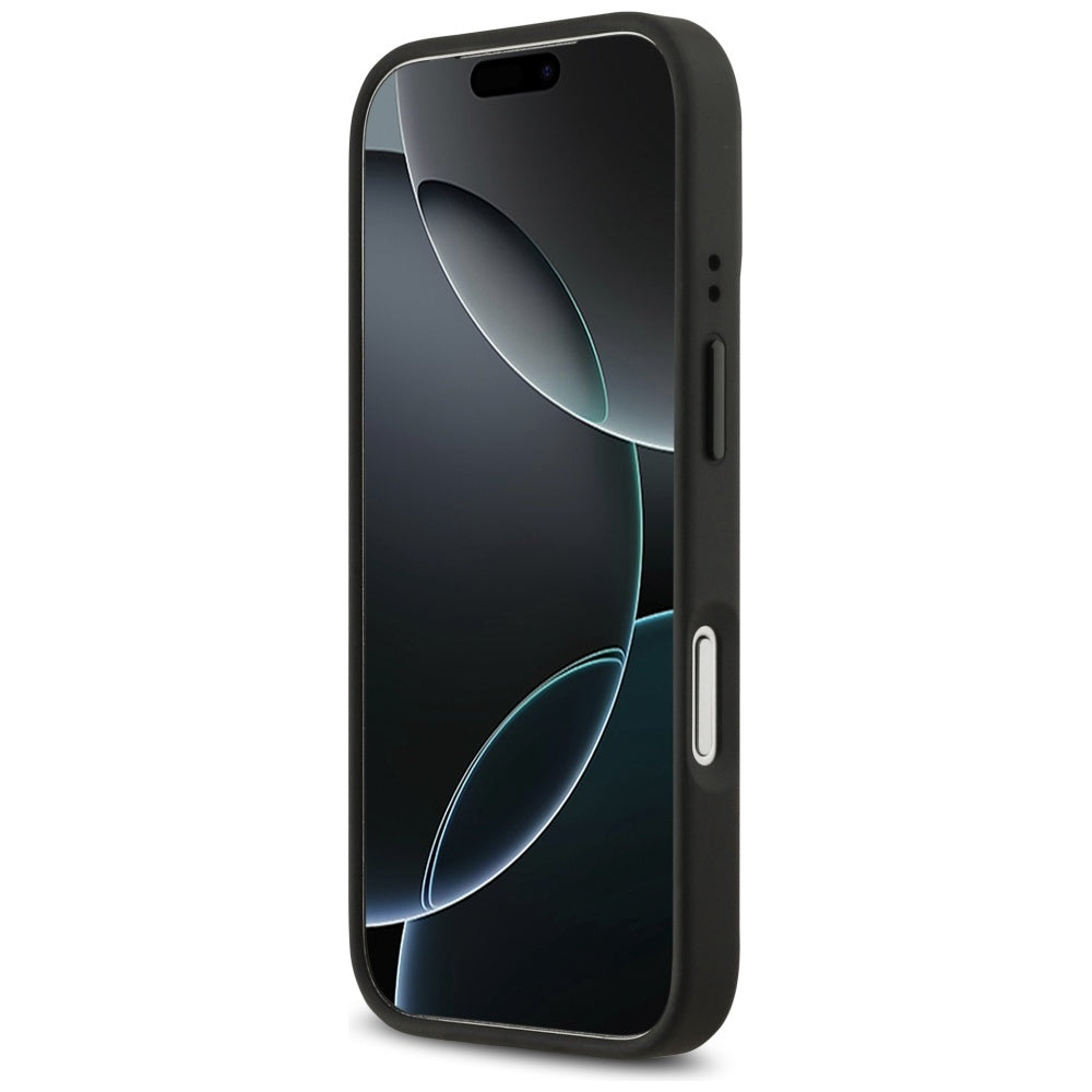 Red Bull iPhone 17 Pro - Meshed Red Ring and Metal Buttons MagSafe - Σκληρή Θήκη με Επένδυση Οικολογικού Δέρματος - Navy - RBHMP17L24PUILVR