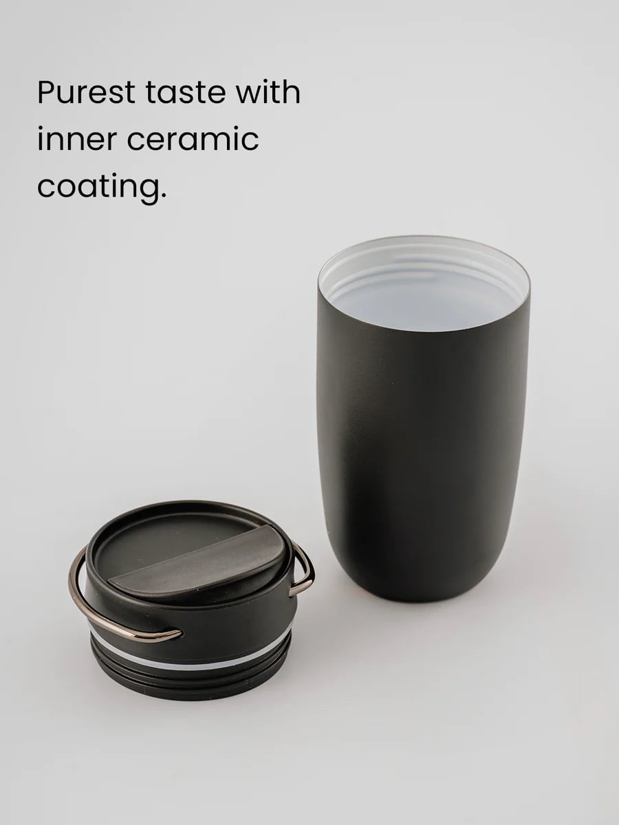 Equa Cup - Κούπα Θερμός από Ανοξείδωτο Ατσάλι - 300ml - Black