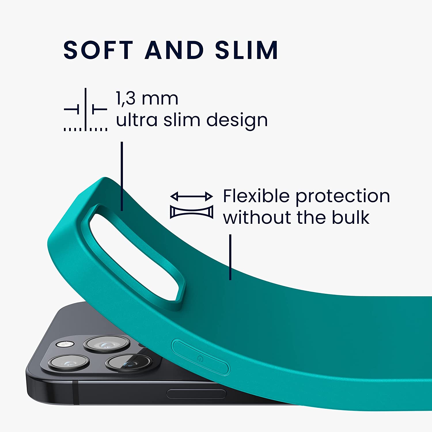 KW iPhone 13 Pro Max Θήκη Σιλικόνης TPU - Azure Blue - 55971.113