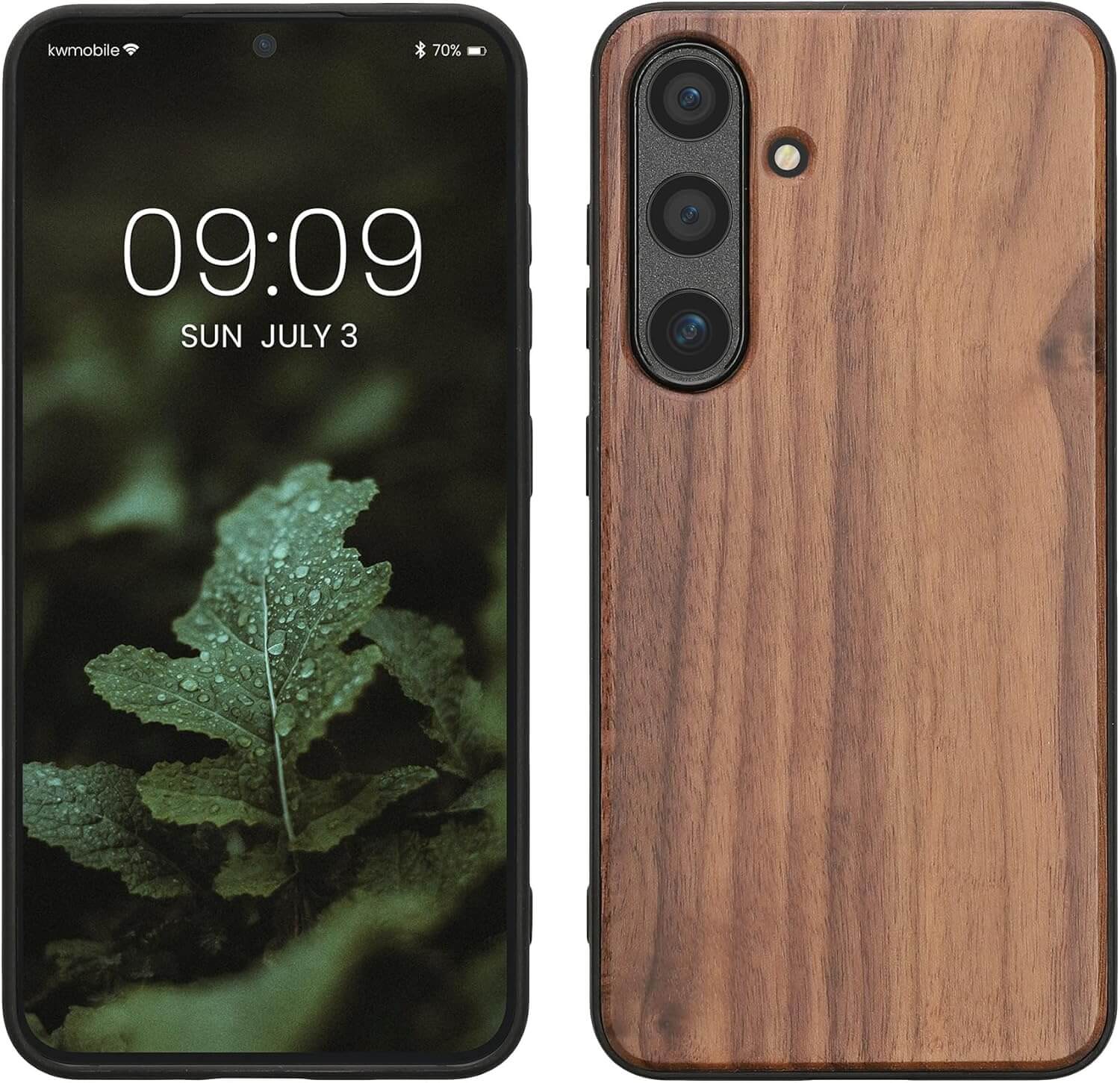 KW Samsung Galaxy S24 Θήκη από Φυσικό Ξύλο - Dark Brown