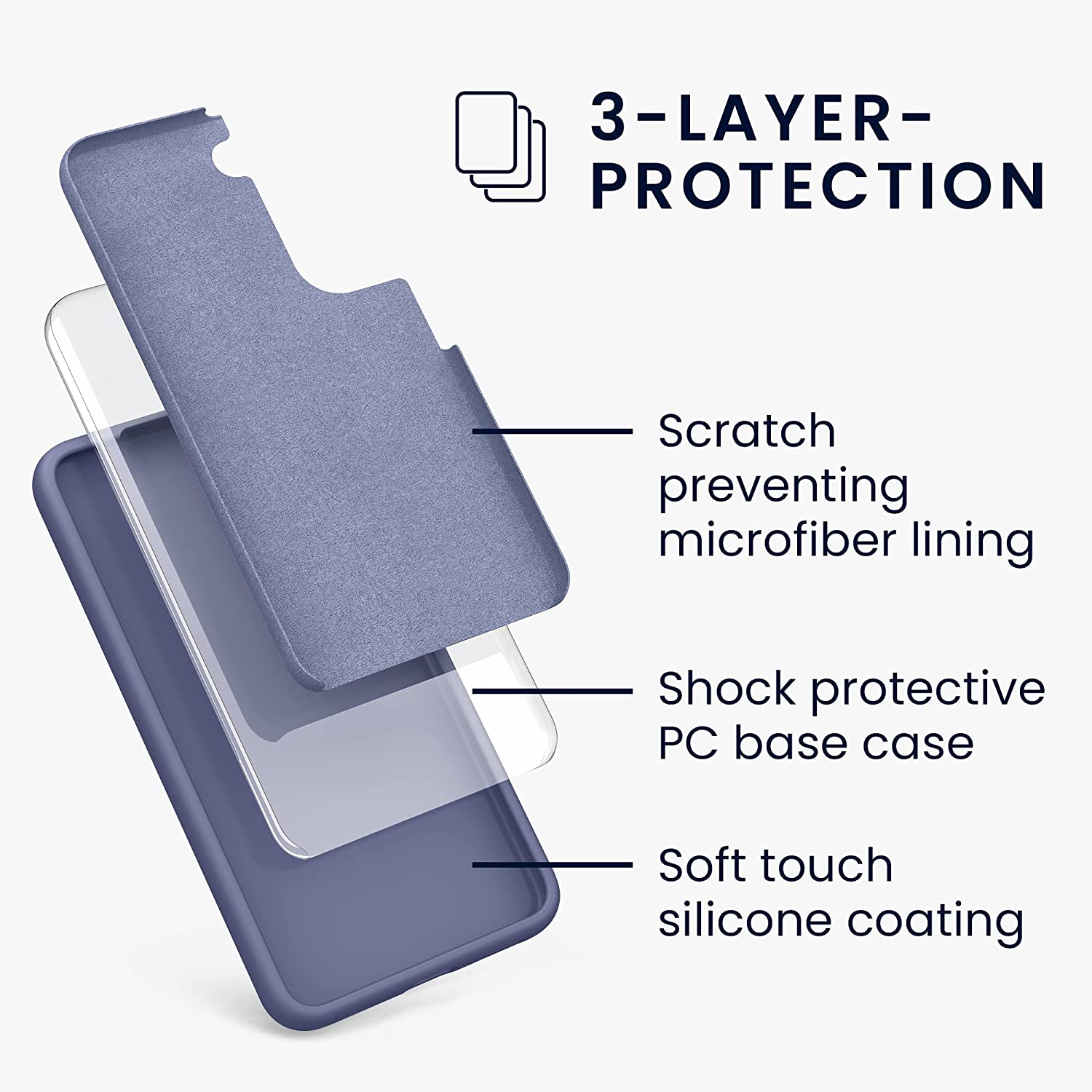 KW Samsung Galaxy S22 Θήκη Σιλικόνης Rubberized TPU - Lavender Grey Matte - 56756.136