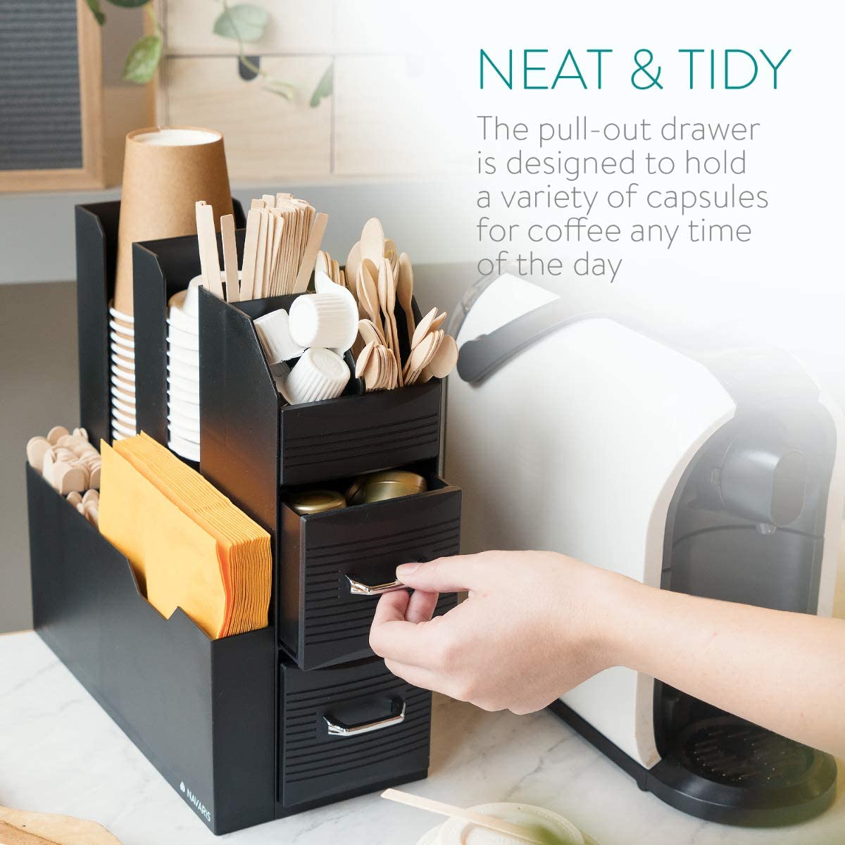 Navaris Αξεσουάρ για Οργάνωση και Αποθήκευση Καφέ και Τσάι - Black - 50262.01