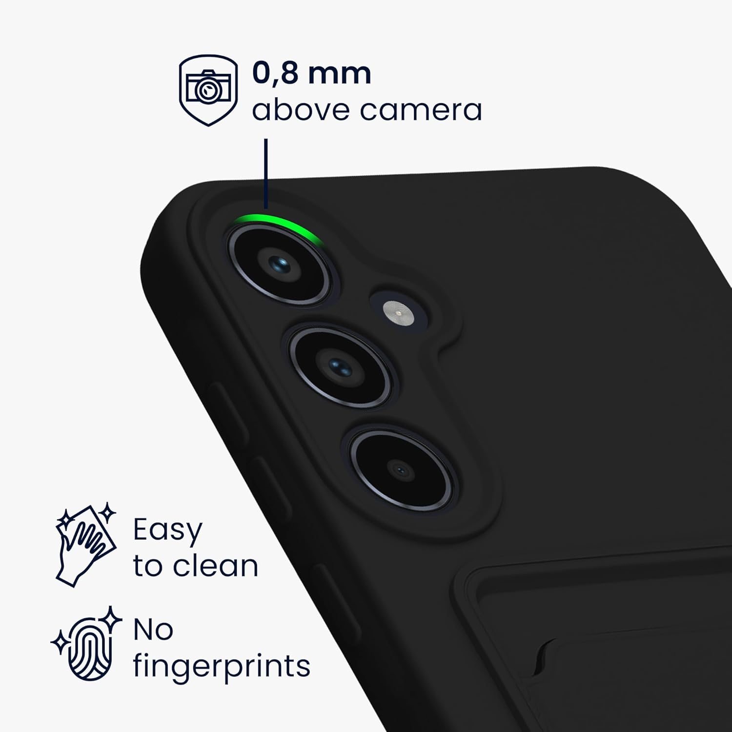 KW Samsung Galaxy A55 5G Θήκη Σιλικόνης TPU με Υποδοχή για Κάρτα - Black