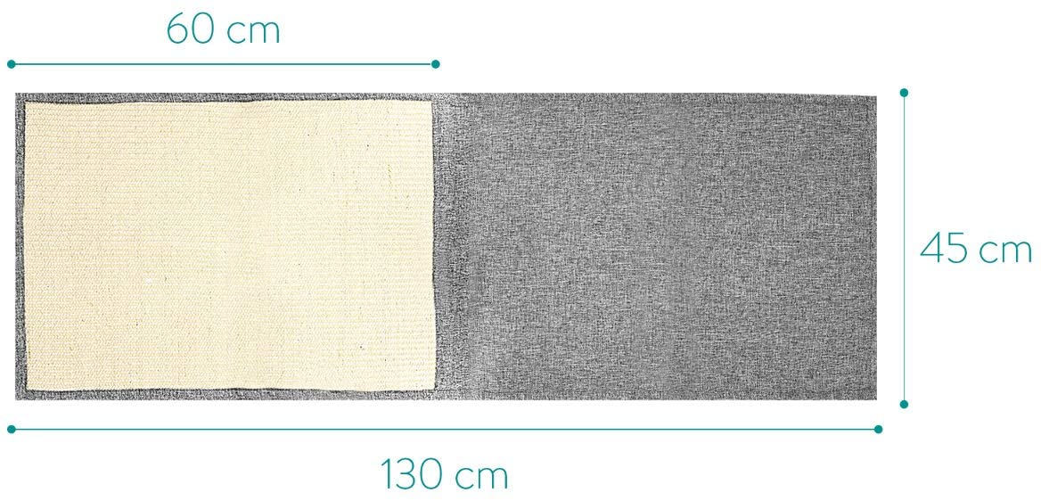 Navaris Cat Scratch Armrest Organiser Προστατευτικό Καναπέ από Γρατζουνιές Γάτας - 130 x 45 cm - Light Grey / White - 48412.25.02