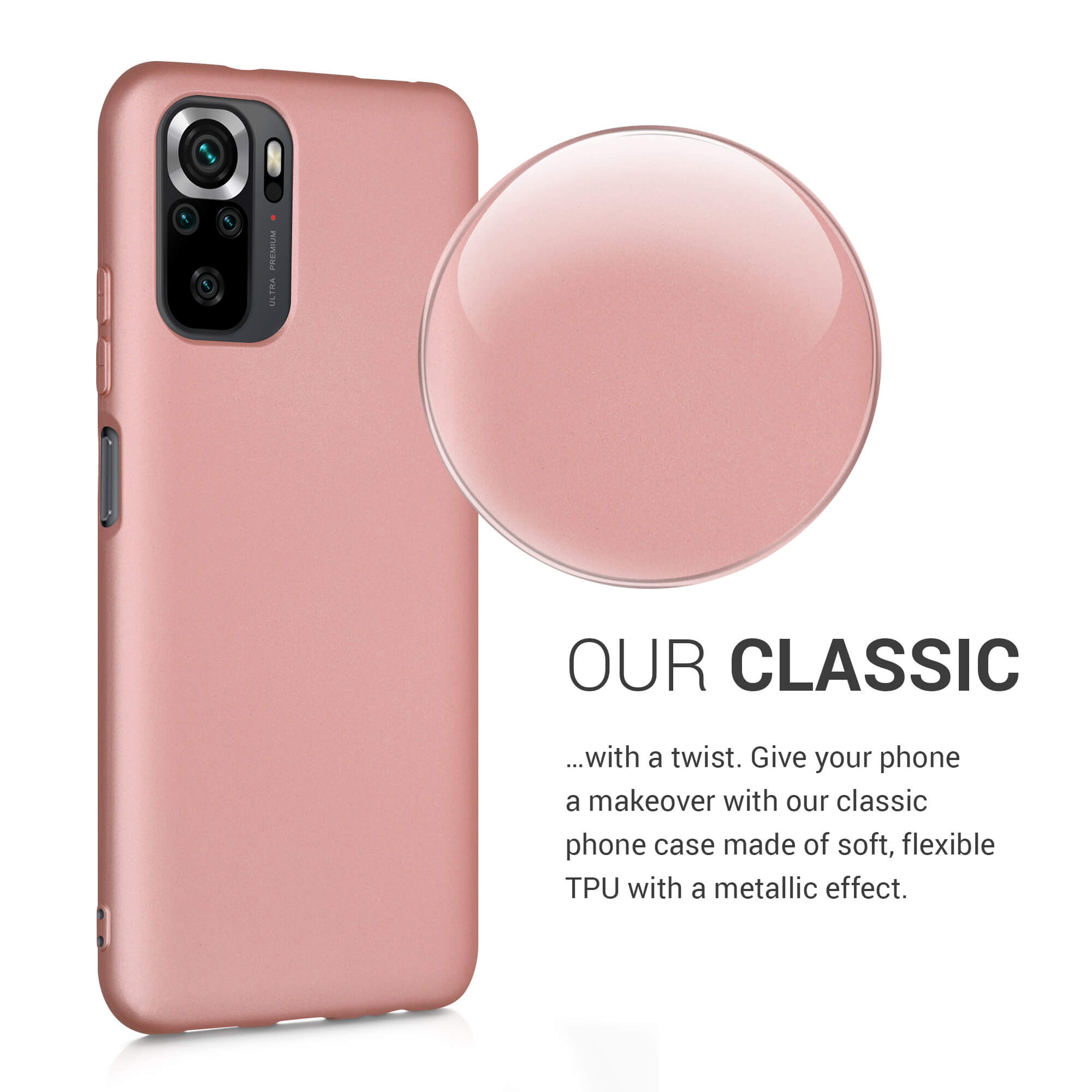 KW Xiaomi Redmi Note 10 / Note 10S Θήκη Σιλικόνης TPU - Rose Gold - 54542.31