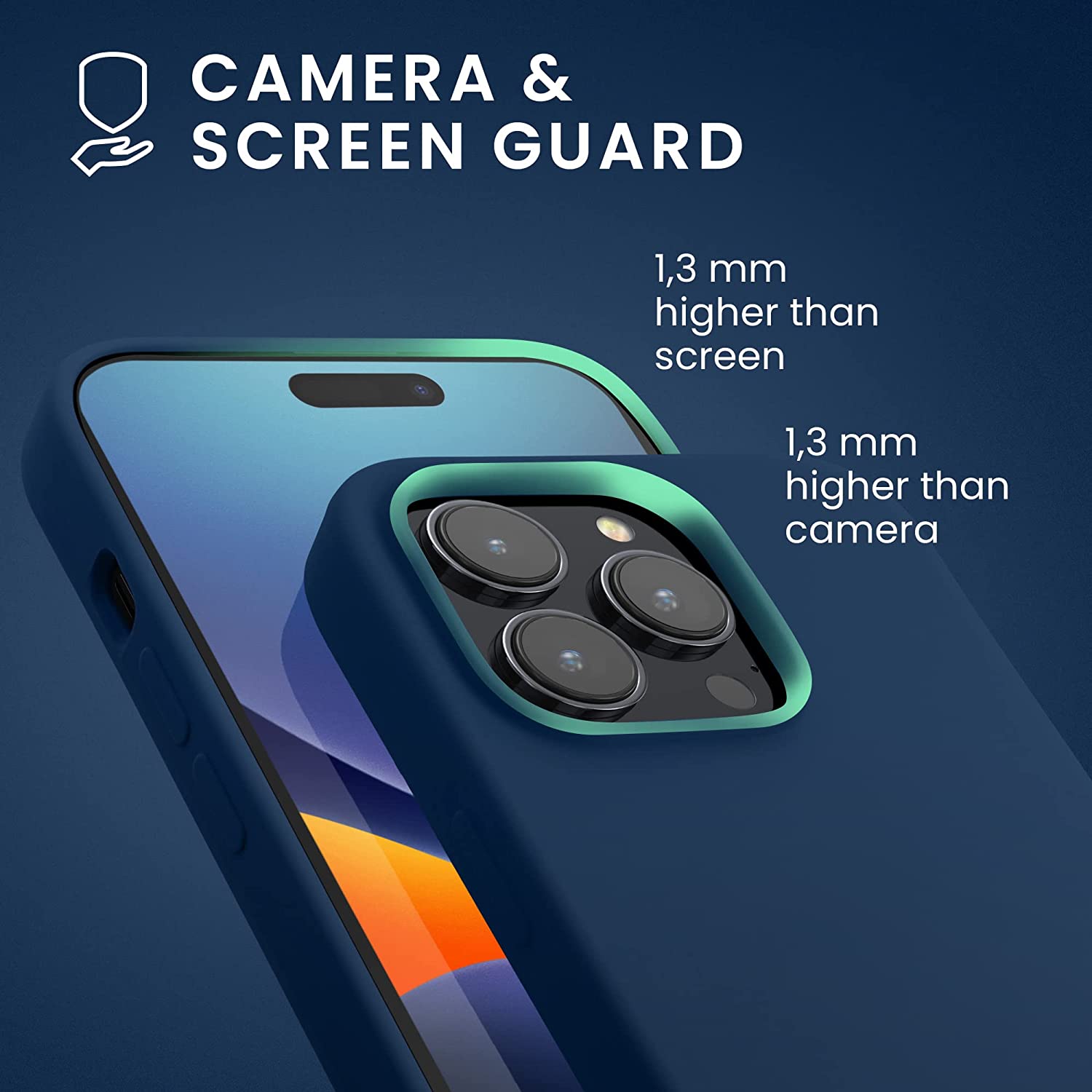 KW iPhone 14 Pro Θήκη Σιλικόνης TPU - Navy Blue - 59073.116