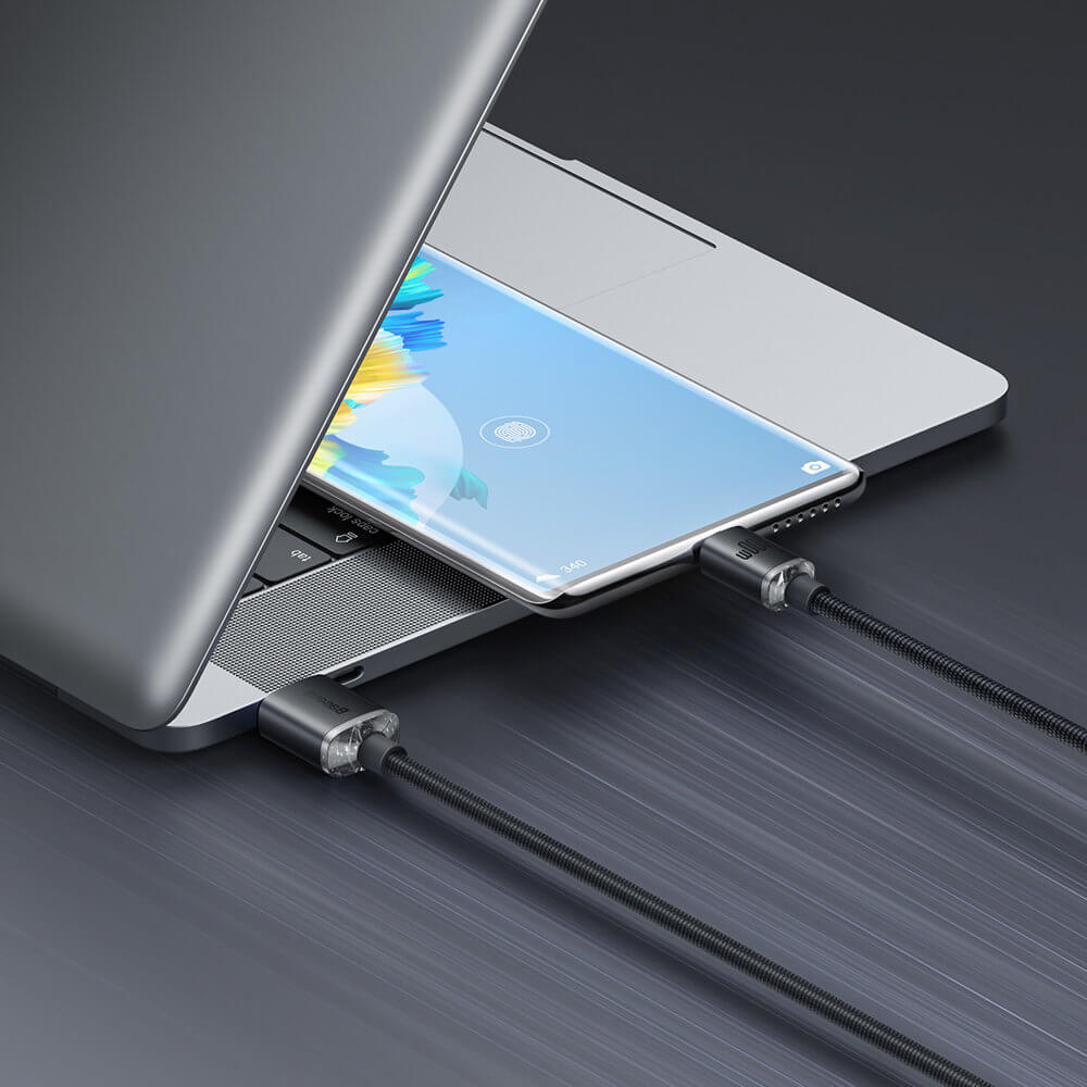 Baseus Crystal Shine Cable USB to Type C 100W - Καλώδιο Δεδομένων και Γρήγορης Φόρτισης 1.2M - Black - CAJY000401