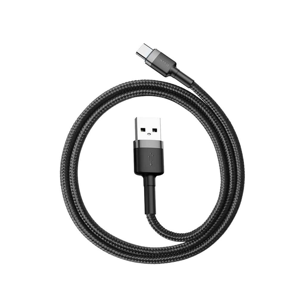 Baseus Cafule Cable Type-C QC 3.0 3A - Καλώδιο Γρήγορης Φόρτισης Type-C 0,5M - Black / Grey - CATKLF-AG1