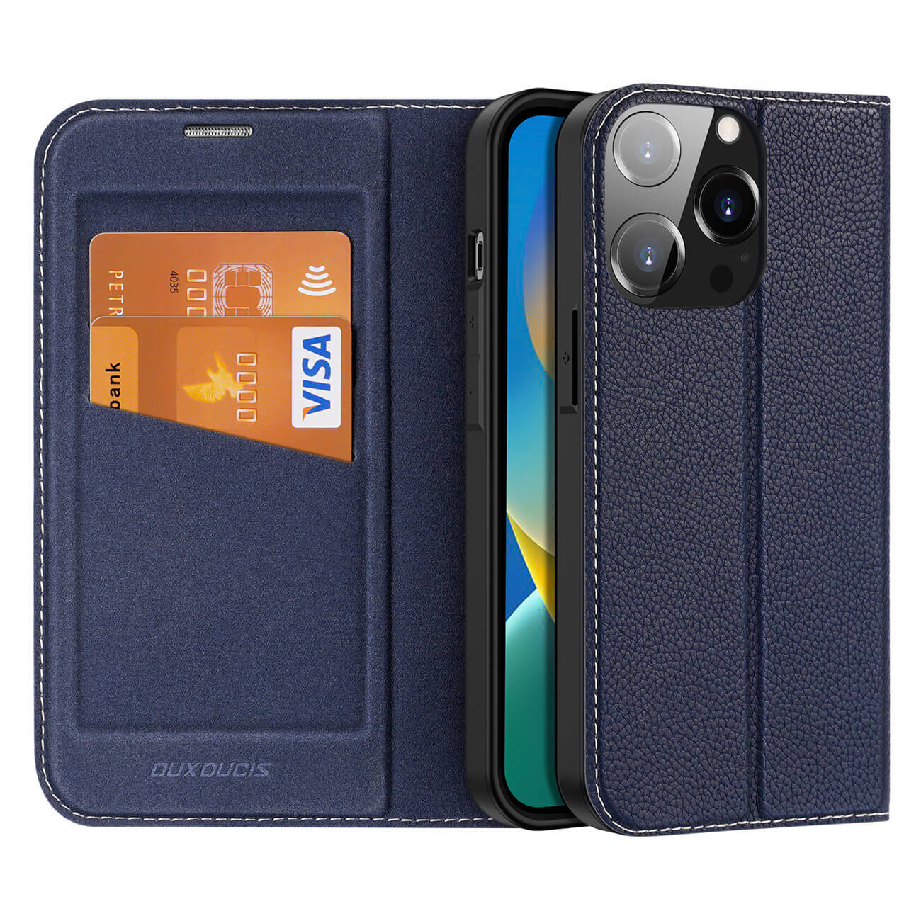 Dux Ducis iPhone 14 Pro Skin X2 Flip Stand Case Θήκη Βιβλίο - Blue