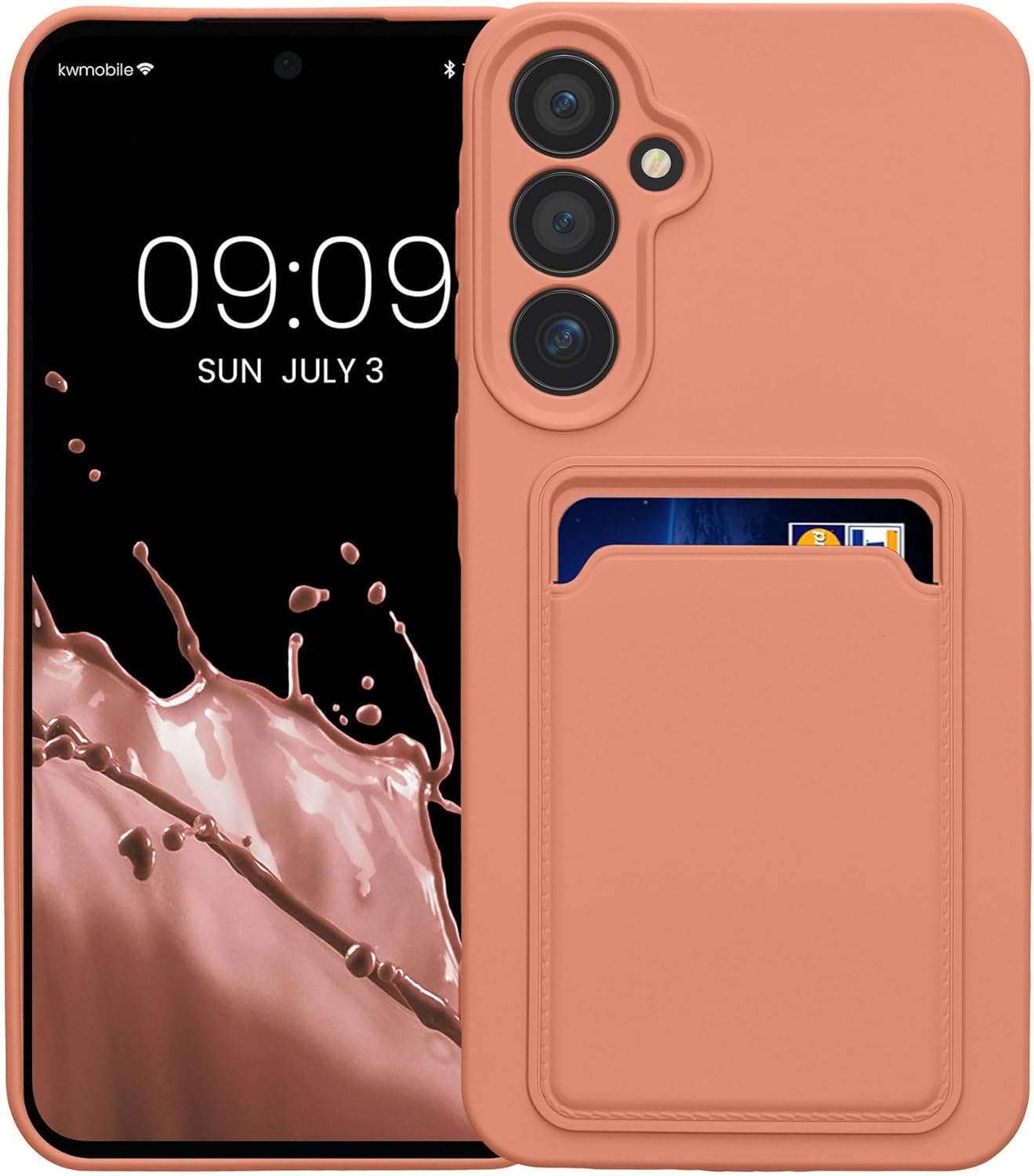 KW Samsung Galaxy A55 5G Θήκη Σιλικόνης TPU με Υποδοχή για Κάρτα - Grapefruit Pink