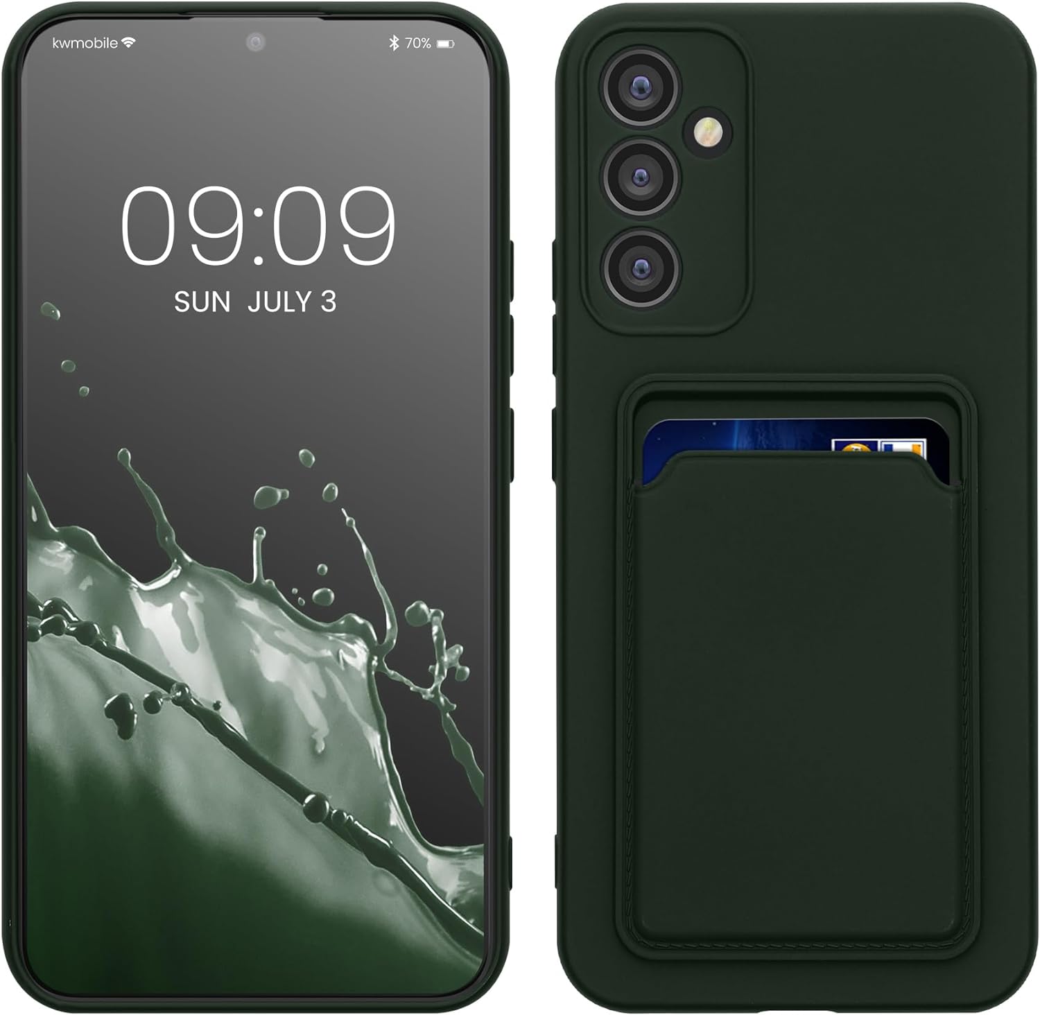 KW Samsung Galaxy A34 5G Θήκη Σιλικόνης TPU με Υποδοχή για Κάρτα - Dark Green