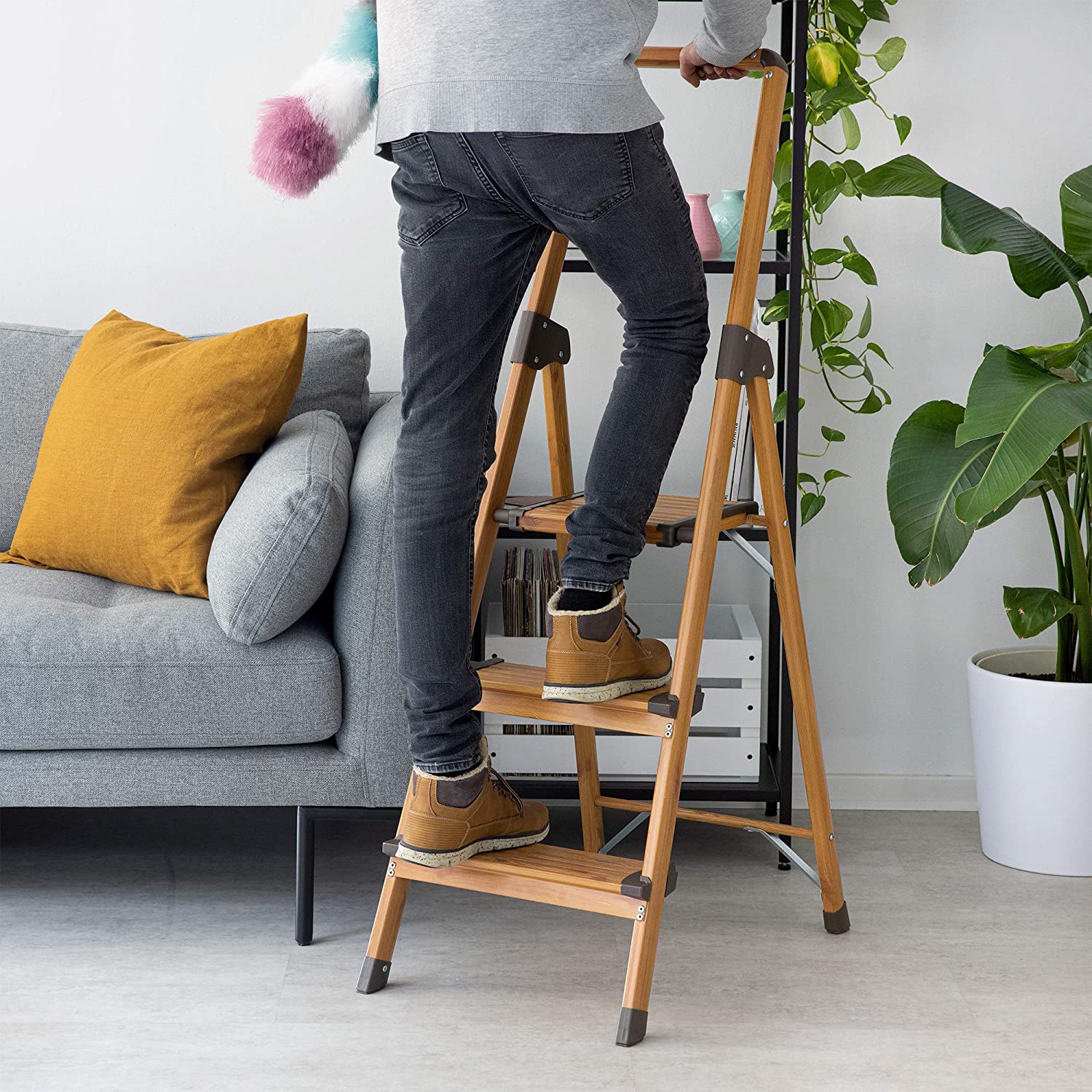 Navaris Πτυσσόμενη Σκάλα Αλουμινίου - Wood / Beige - 53302.01