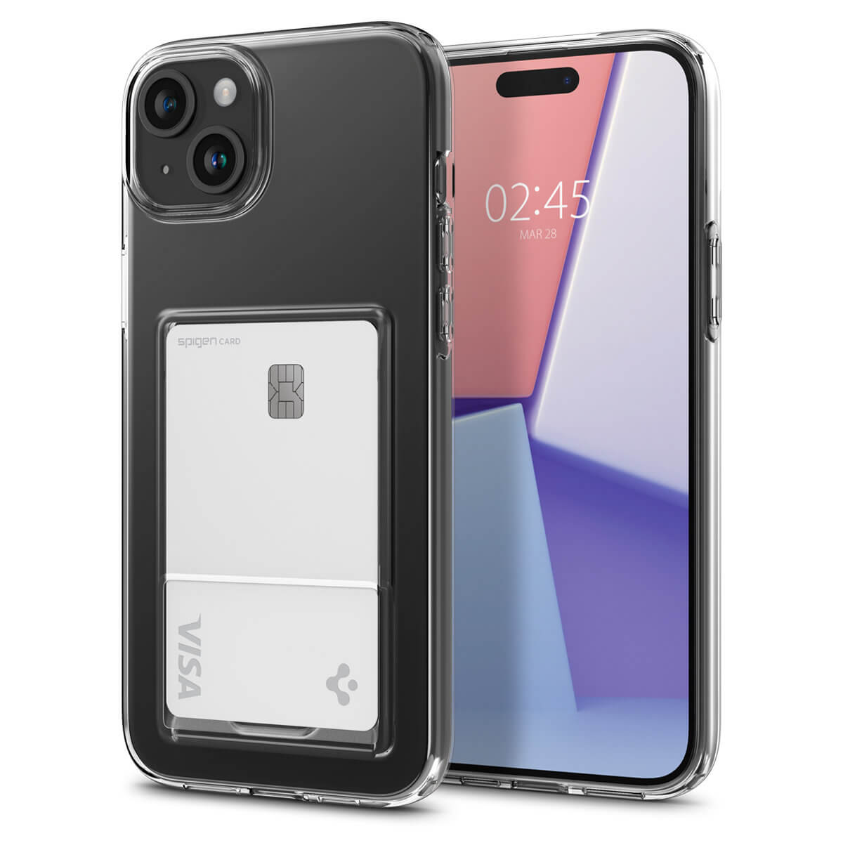 Spigen iPhone 15 Crystal Slot Θήκη Σιλικόνης με Υποδοχή για Κάρτα - Crystal Clear