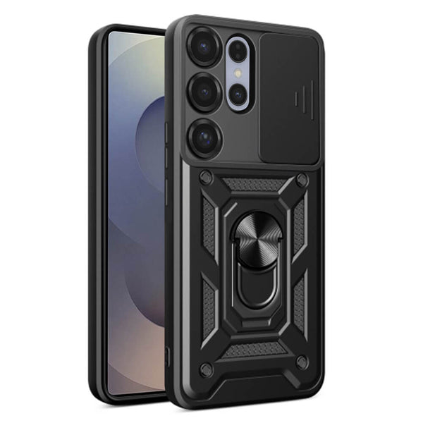 Techsuit Samsung Galaxy S25 Ultra - CamShield - Σκληρή Θήκη με Προστασία Καμερών και Δαχτυλίδι Συγκράτησης - Black - likebrands.gr