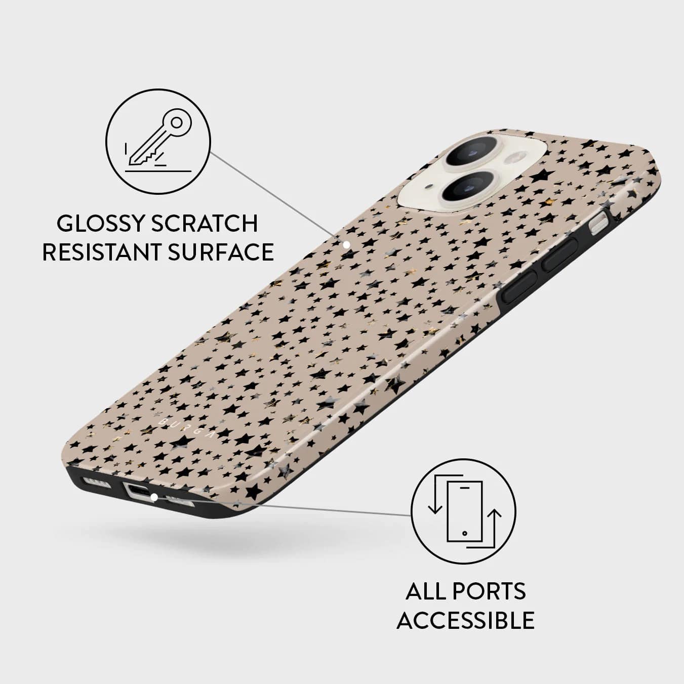 Burga iPhone 14 Plus Fashion Tough Σκληρή Θήκη - Sparkling Tiara