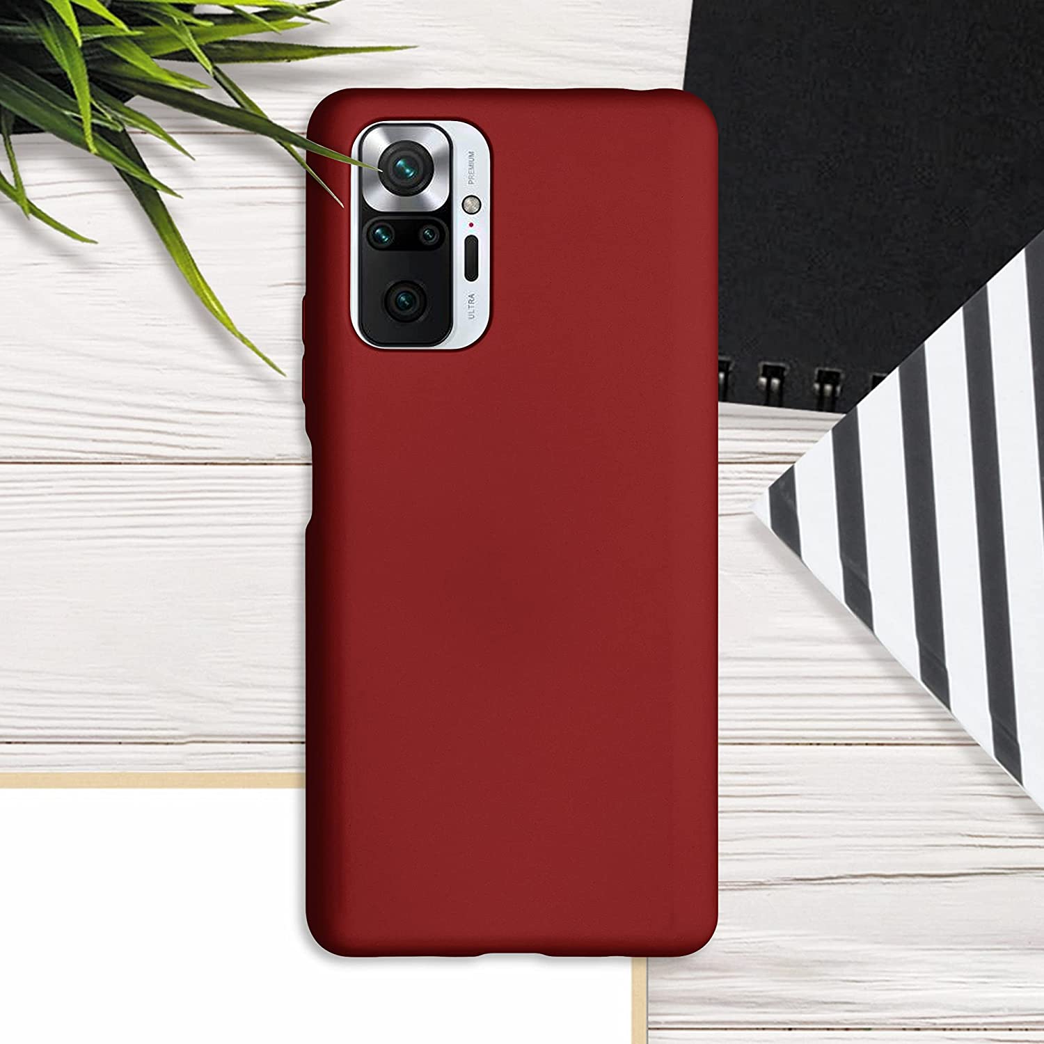 KW Xiaomi Redmi Note 10 Pro Θήκη Σιλικόνης TPU - Metallic Dark Red - 54552.36