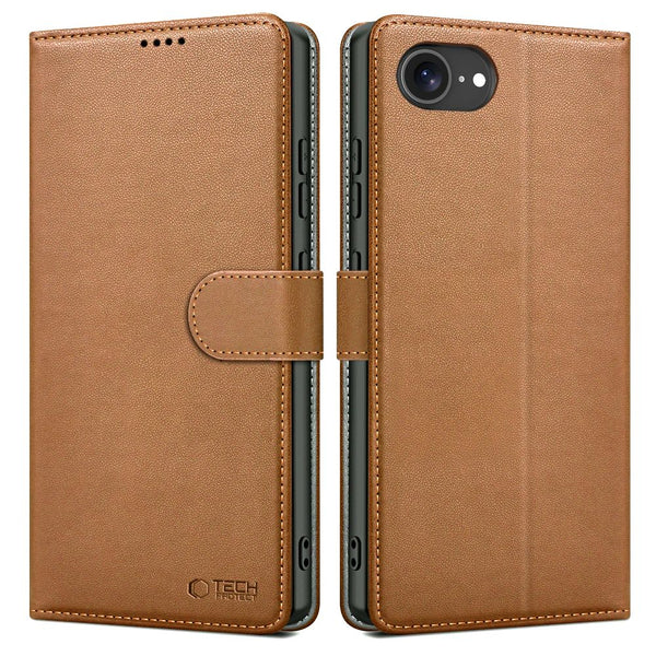 Tech - Protect iPhone 16e Θήκη Πορτοφόλι Stand από Δερματίνη - Brown