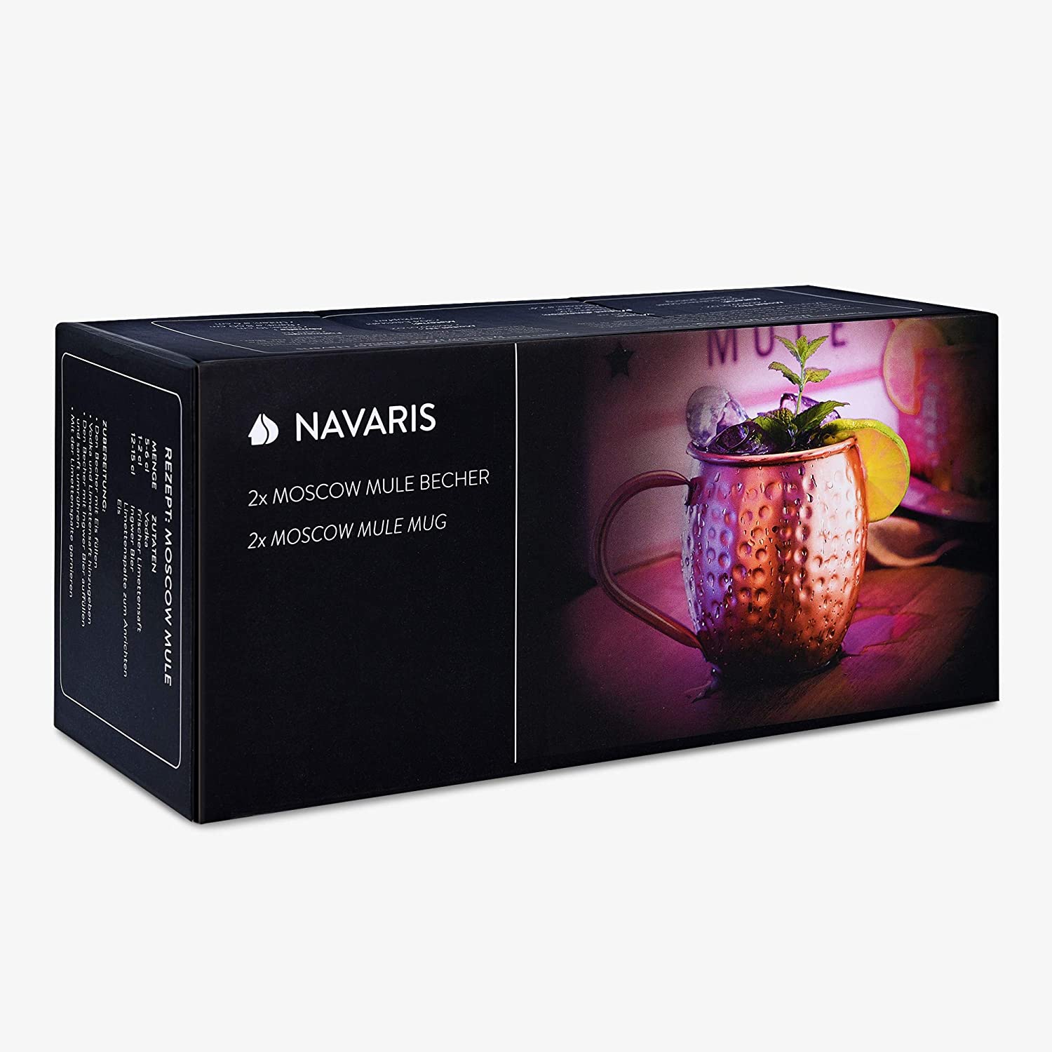 Navaris Moscow Mule Σετ με 2 Κούπες για Cocktail από Ανοξείδωτο Ατσάλι και Επίστρωση Χαλκού - 500ml - Copper - 46859.01.02